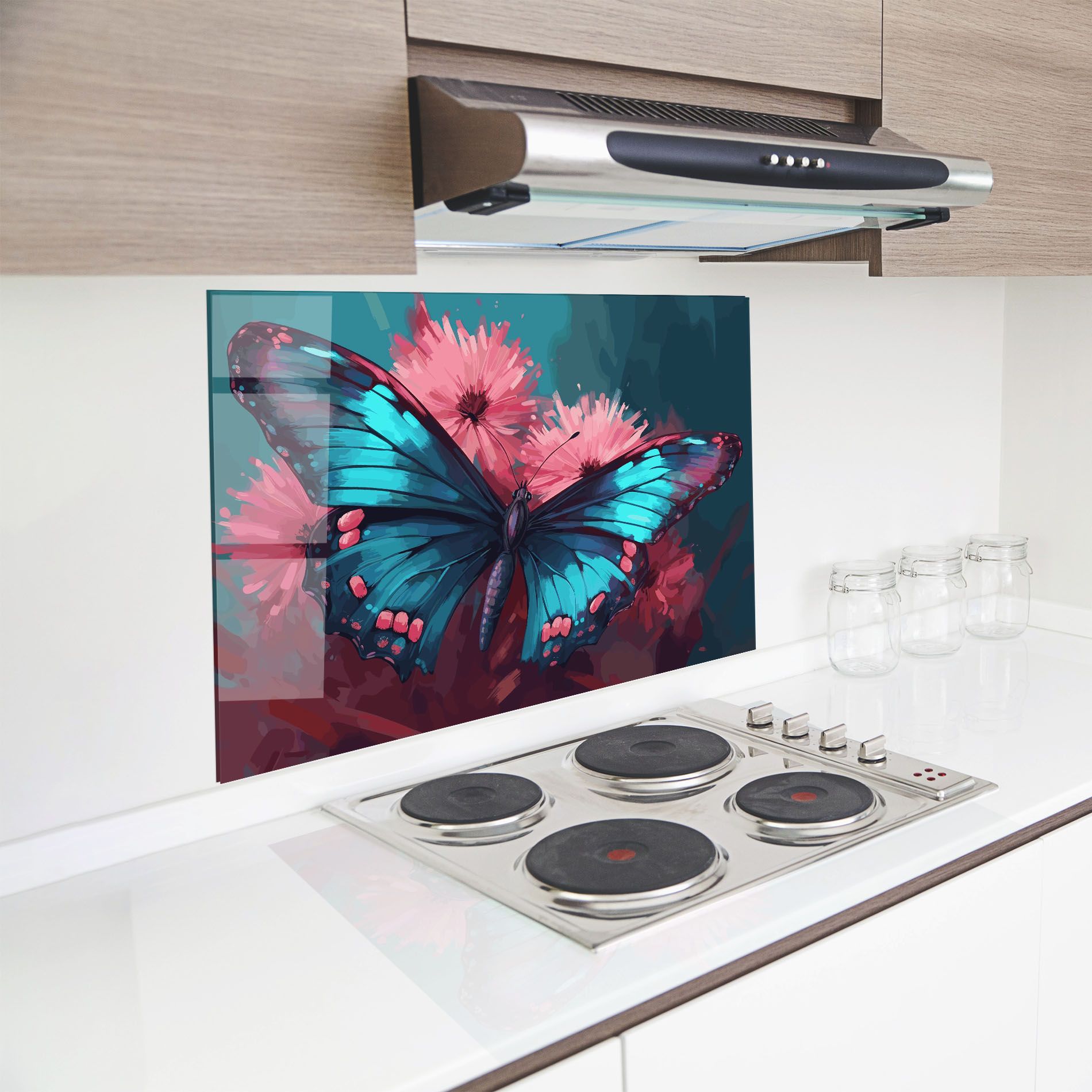 Blue Butterfly On Pink mockup 8