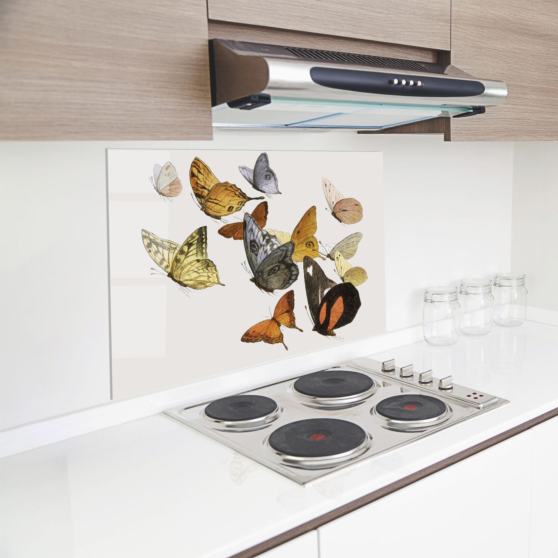 Küchenrückwand Glas Butterfly Floating mockup 8
