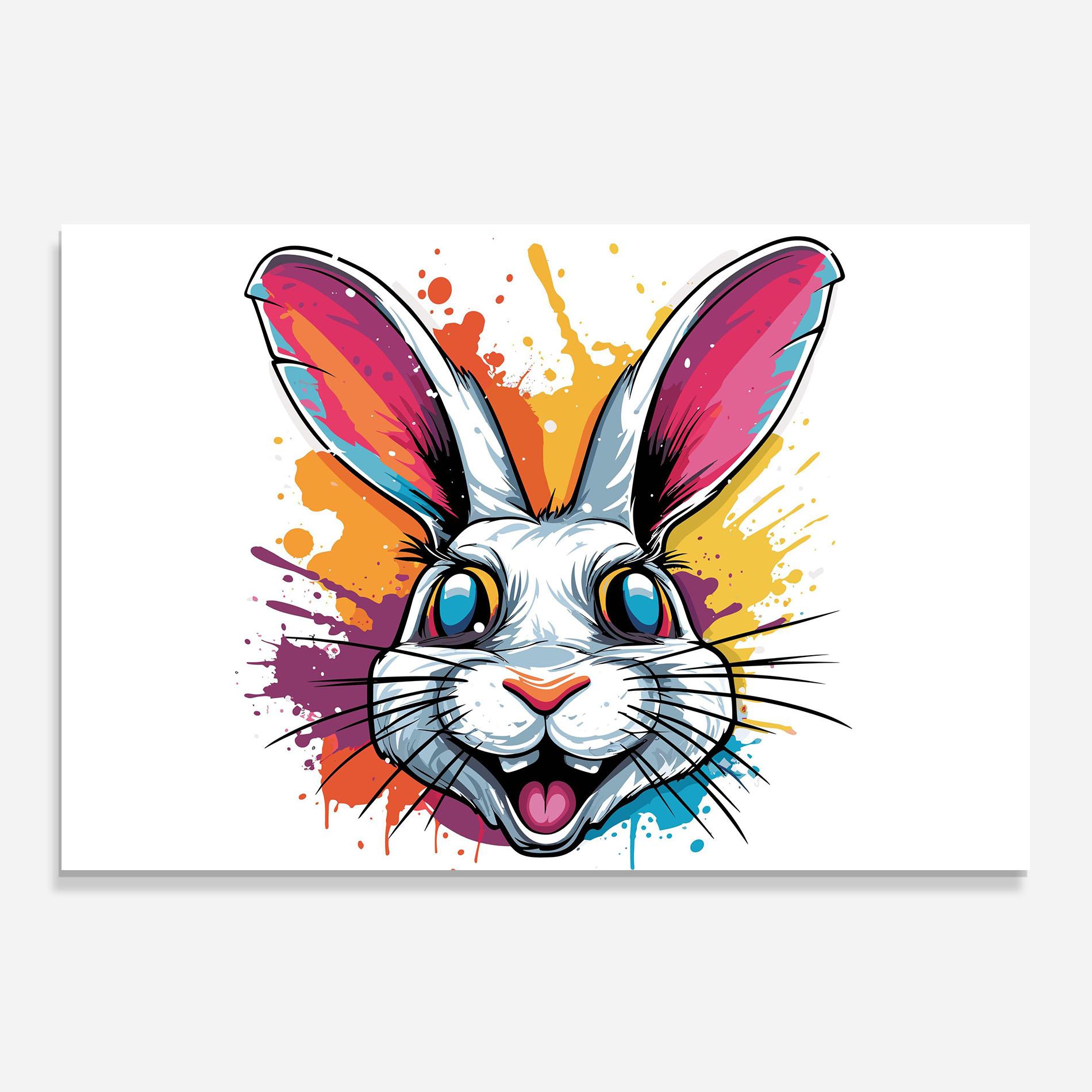Küchenrückwand Glas Crazy Bunny mockup 0
