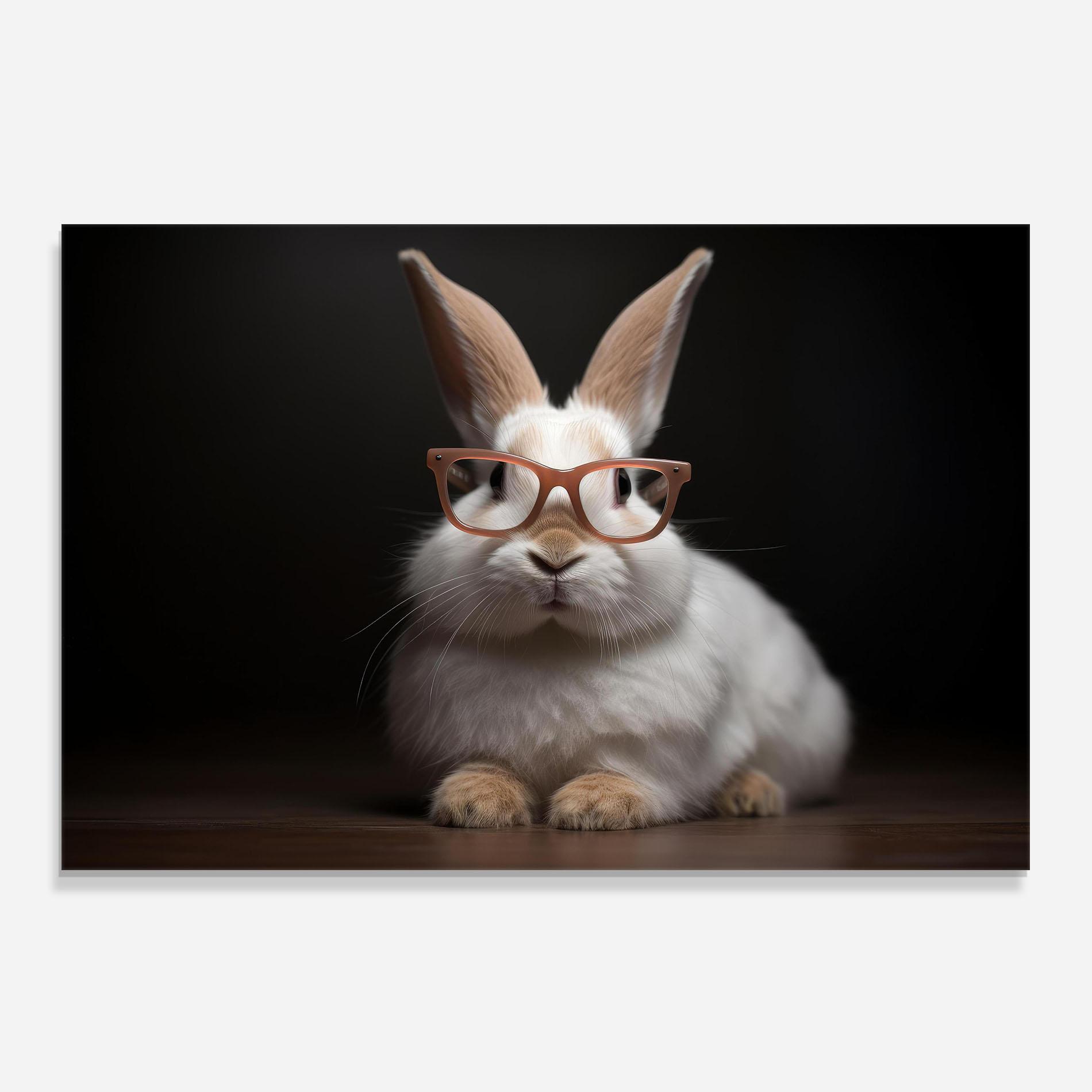 Küchenrückwand Glas Eyeglasses Bunny mockup 0