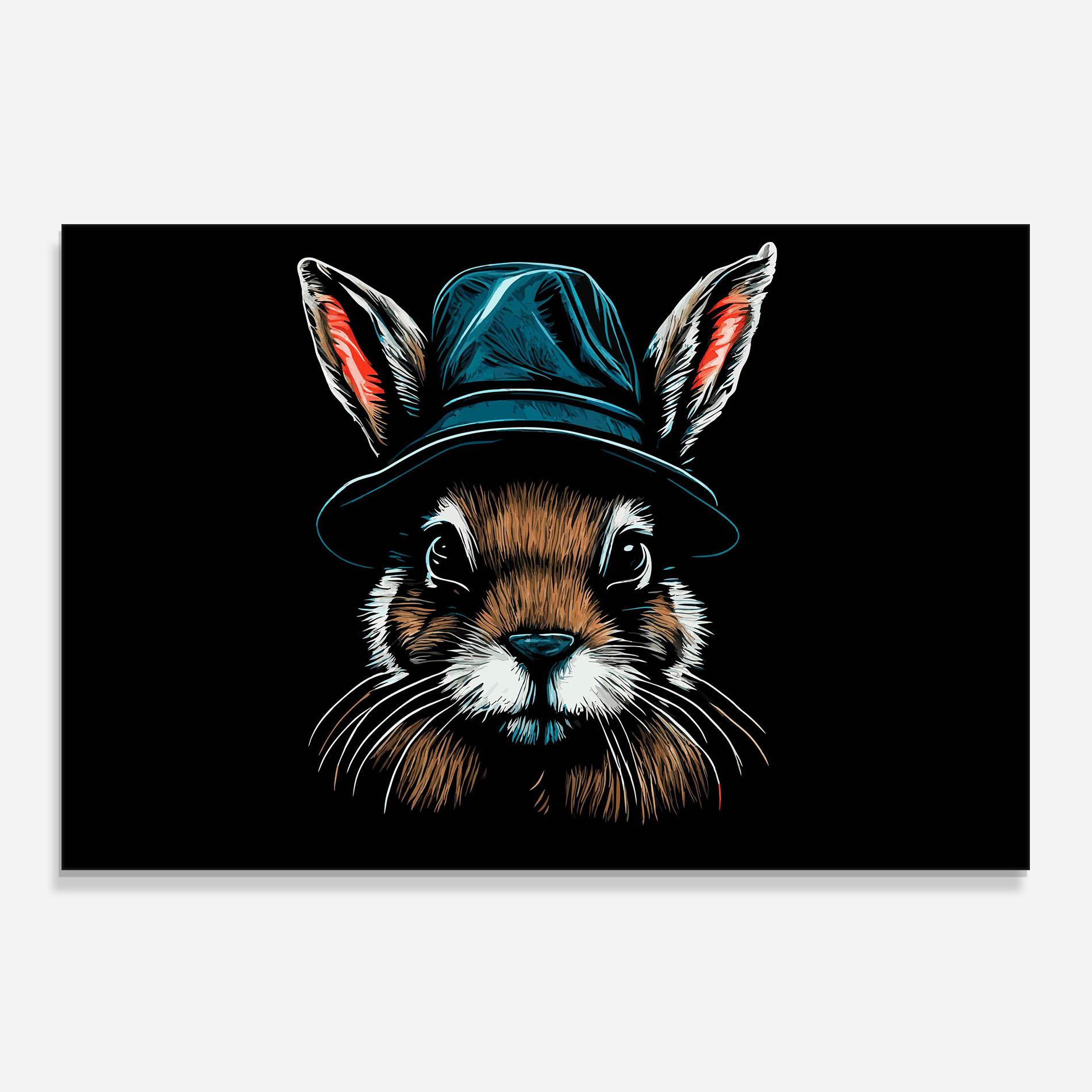 Küchenrückwand Glas Hat Bunny mockup 0