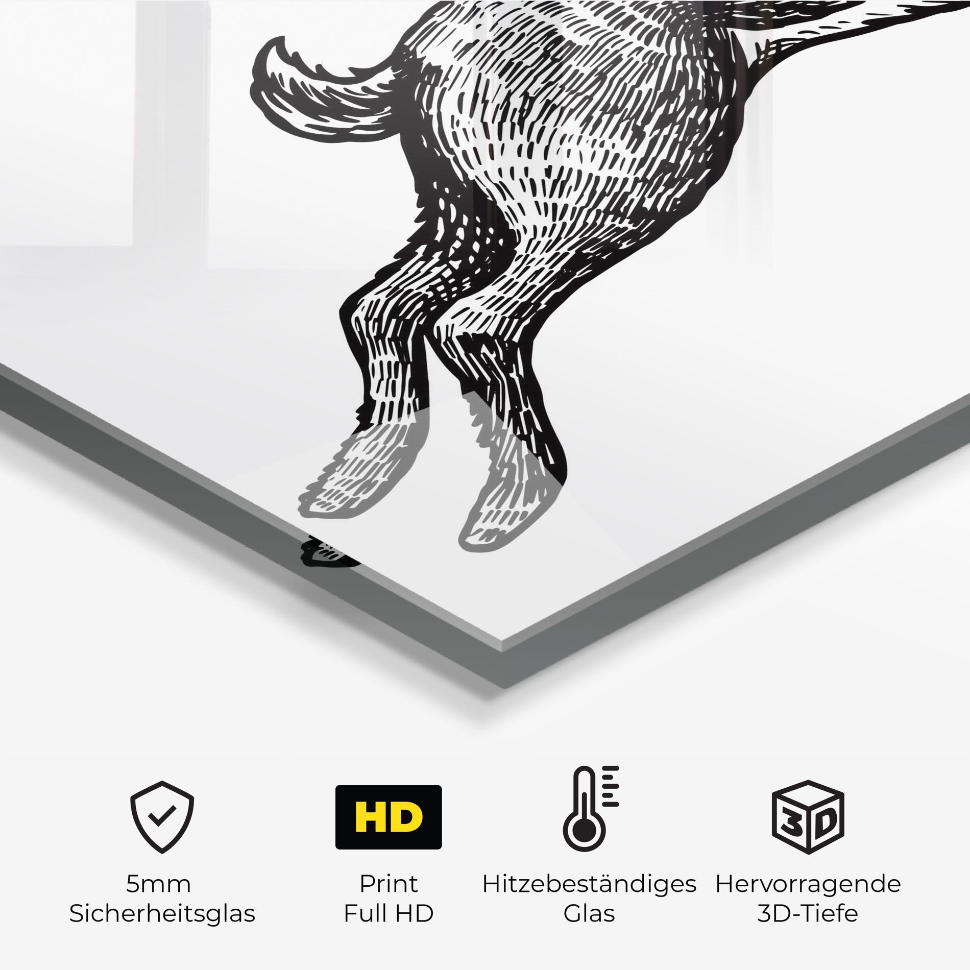 Küchenrückwand Glas Black Line Bunny mockup 2