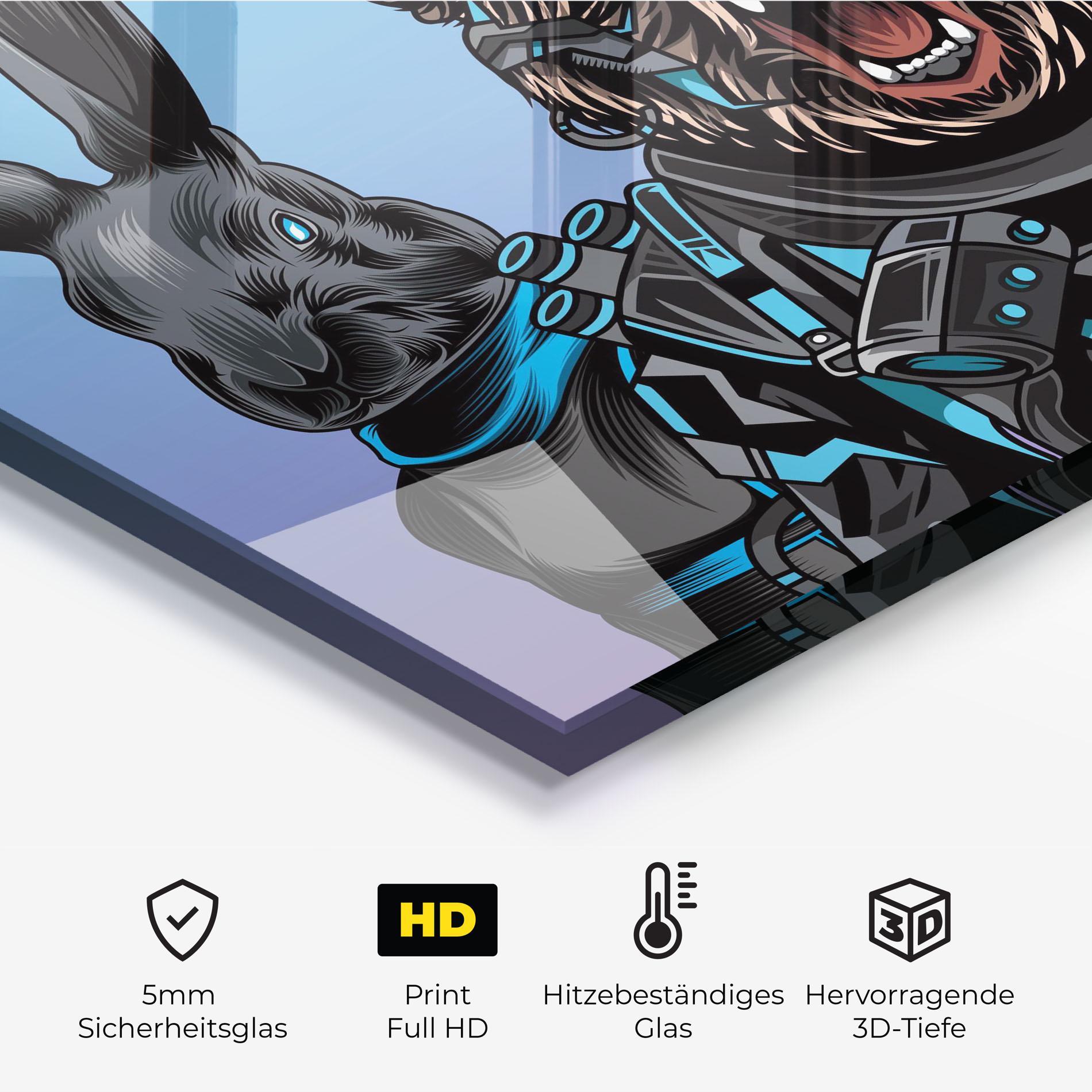 Küchenrückwand Glas Bunny Bear mockup 2