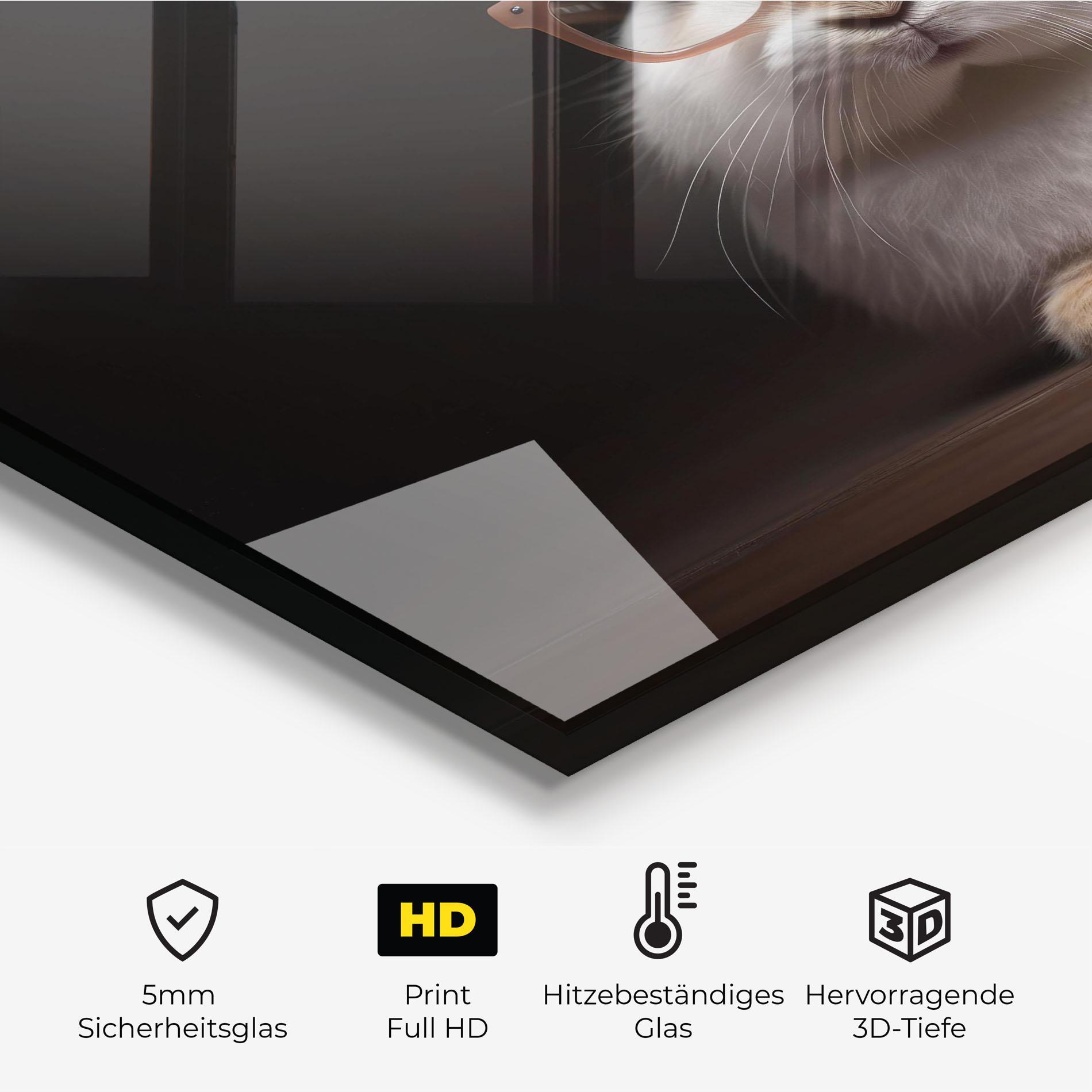 Küchenrückwand Glas Eyeglasses Bunny mockup 2