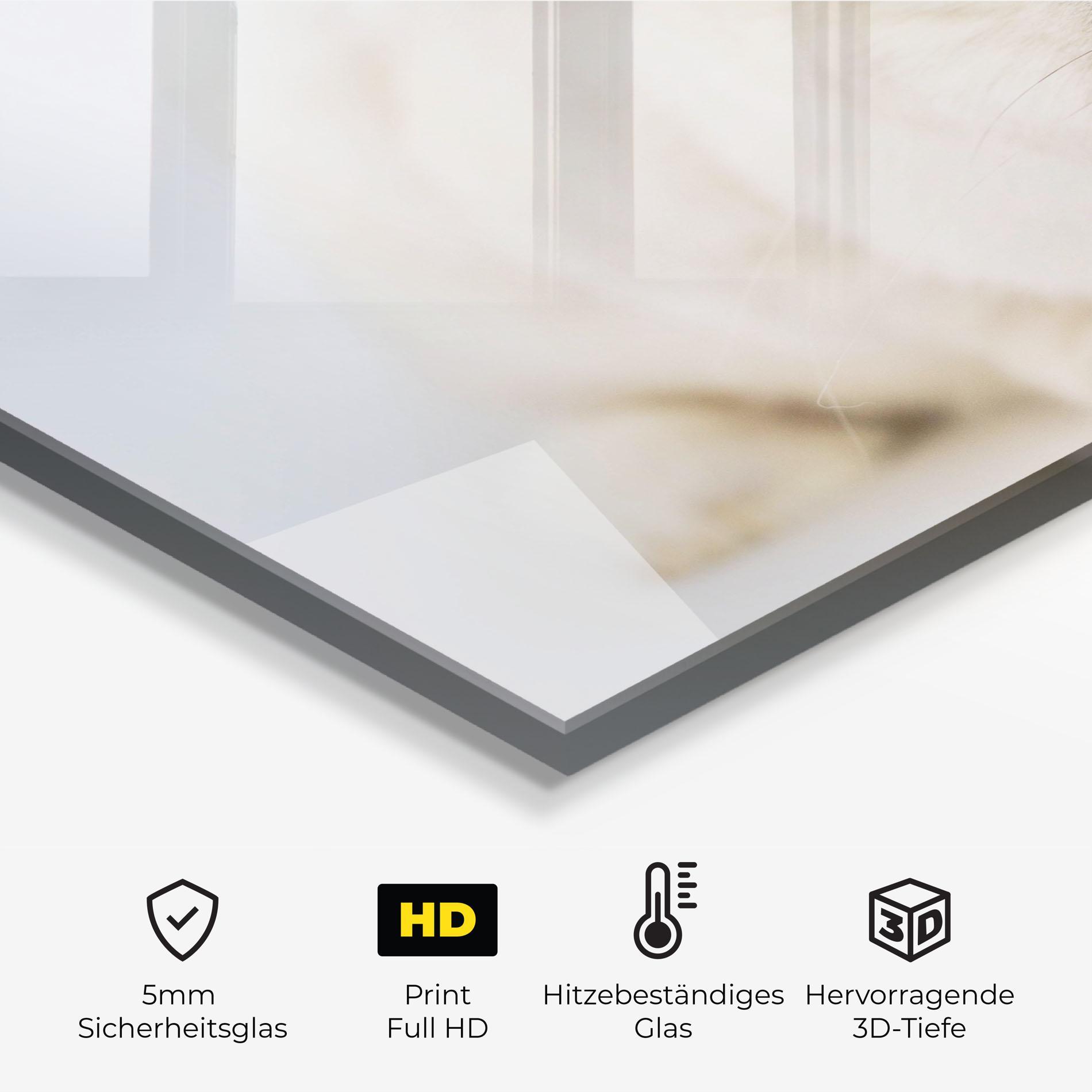 Küchenrückwand Glas Light Grey Bunny mockup 2