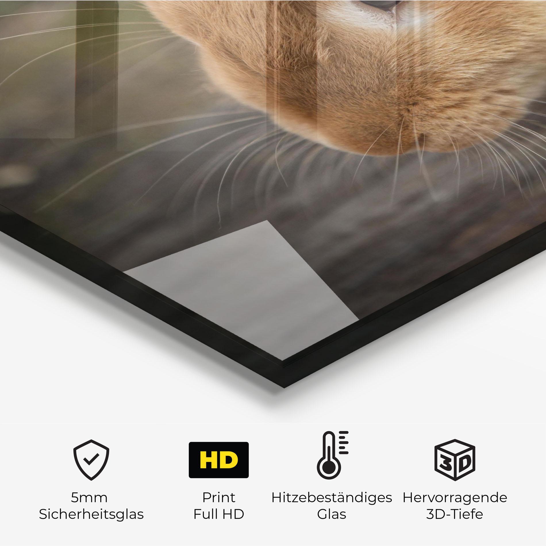 Küchenrückwand Glas Orange Bunny Looking mockup 2