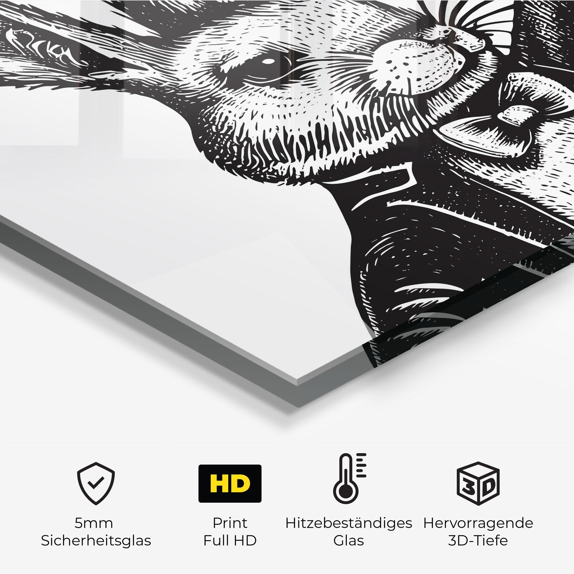 Küchenrückwand Glas Selfie Bunny mockup 2