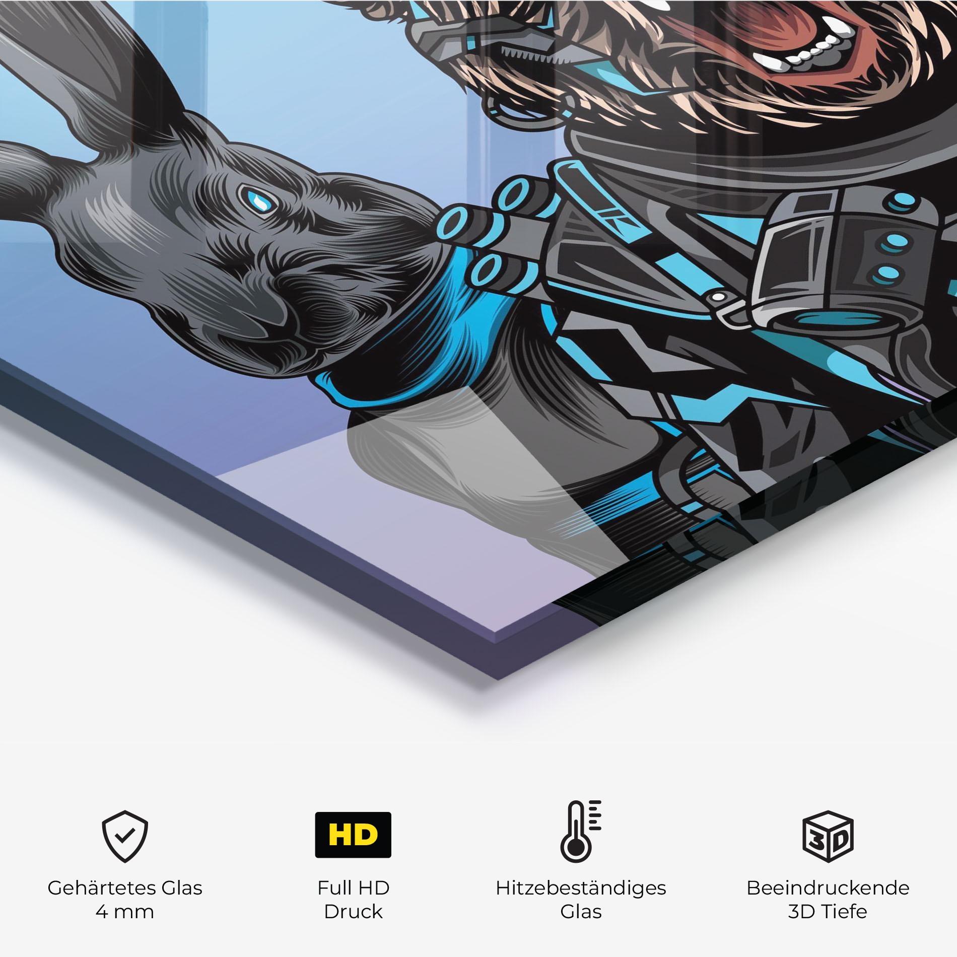 Küchenrückwand Glas Bunny Bear mockup 2