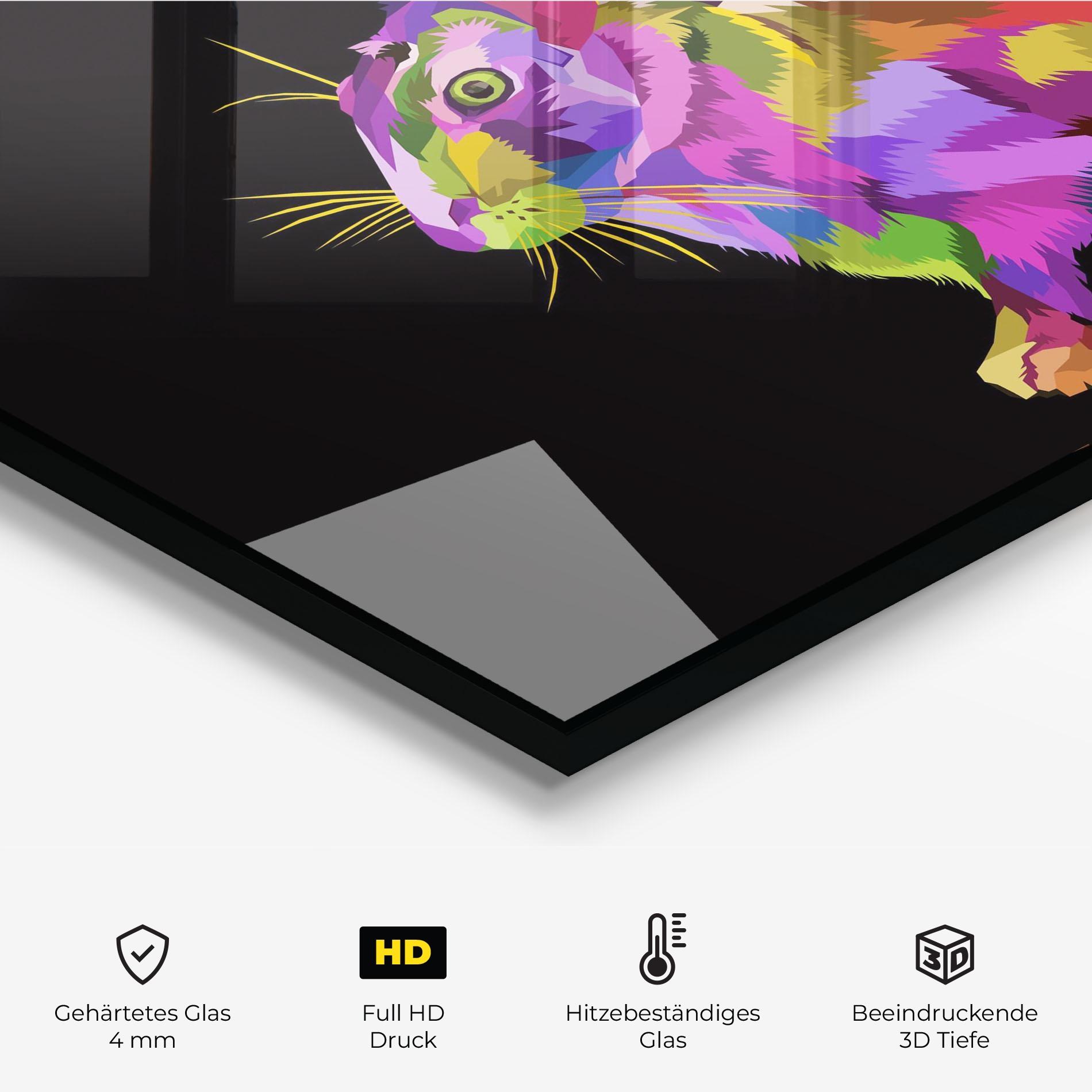 Küchenrückwand Glas Colorful Bunny mockup 2