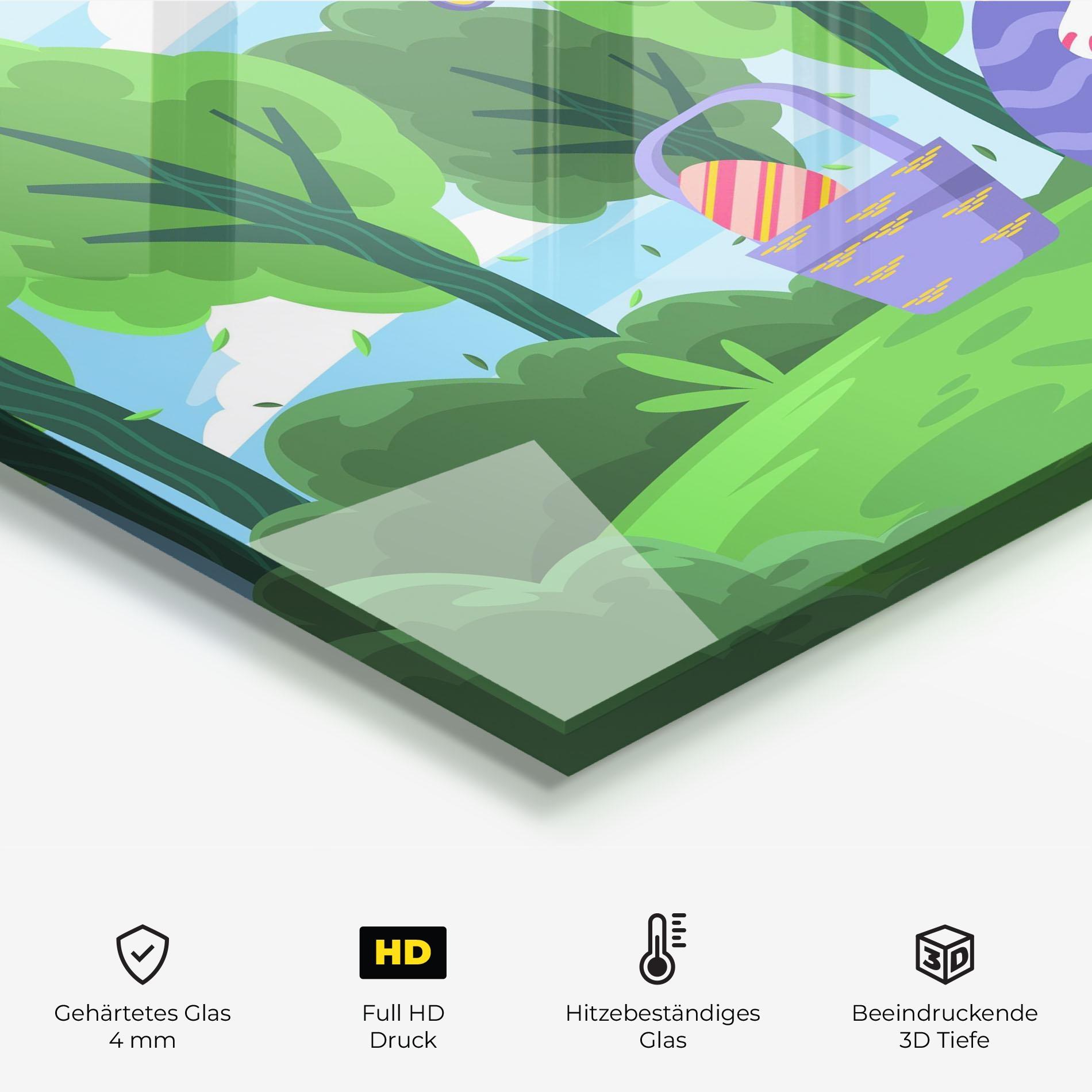 Küchenrückwand Glas Easter Rabbit mockup 2