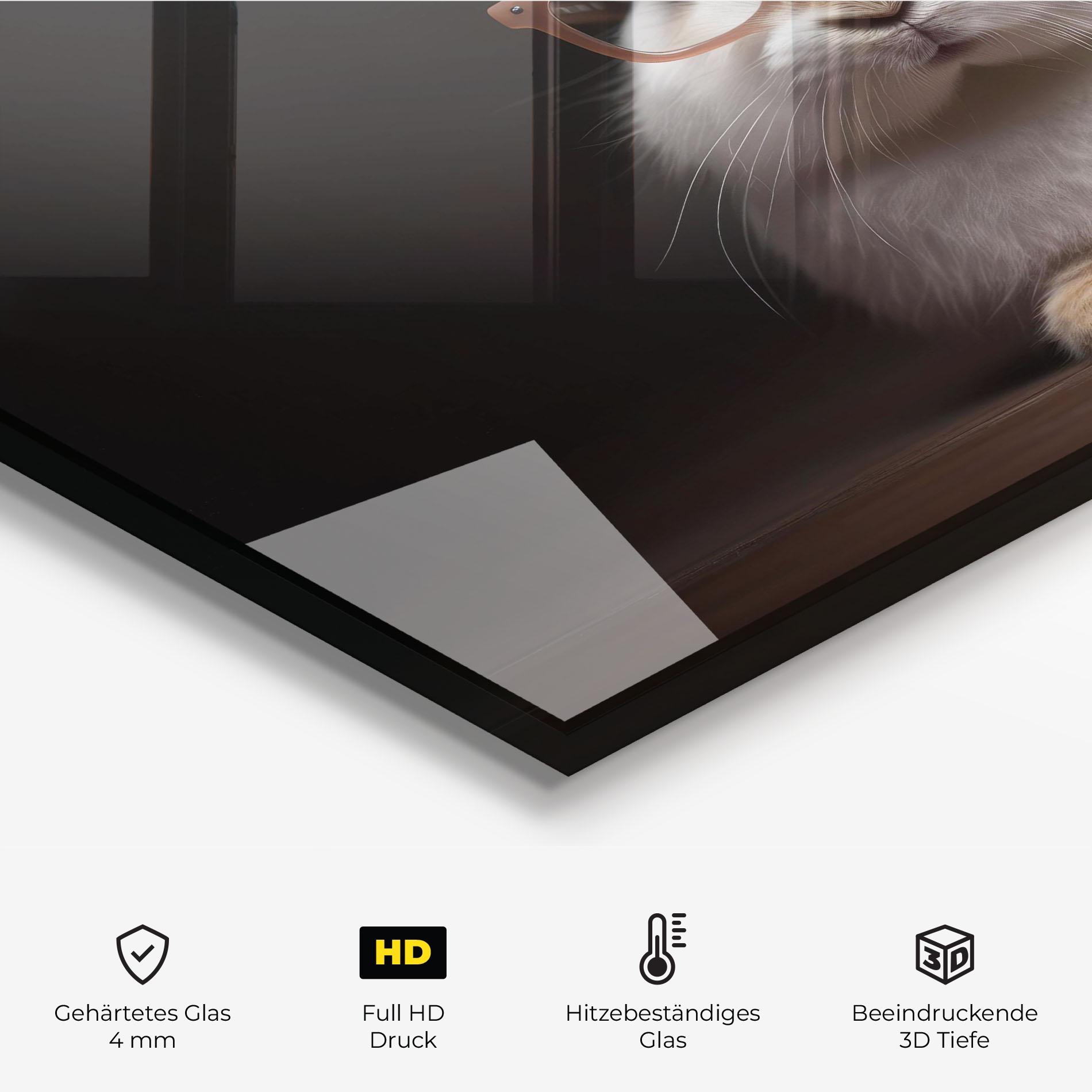 Küchenrückwand Glas Eyeglasses Bunny mockup 2