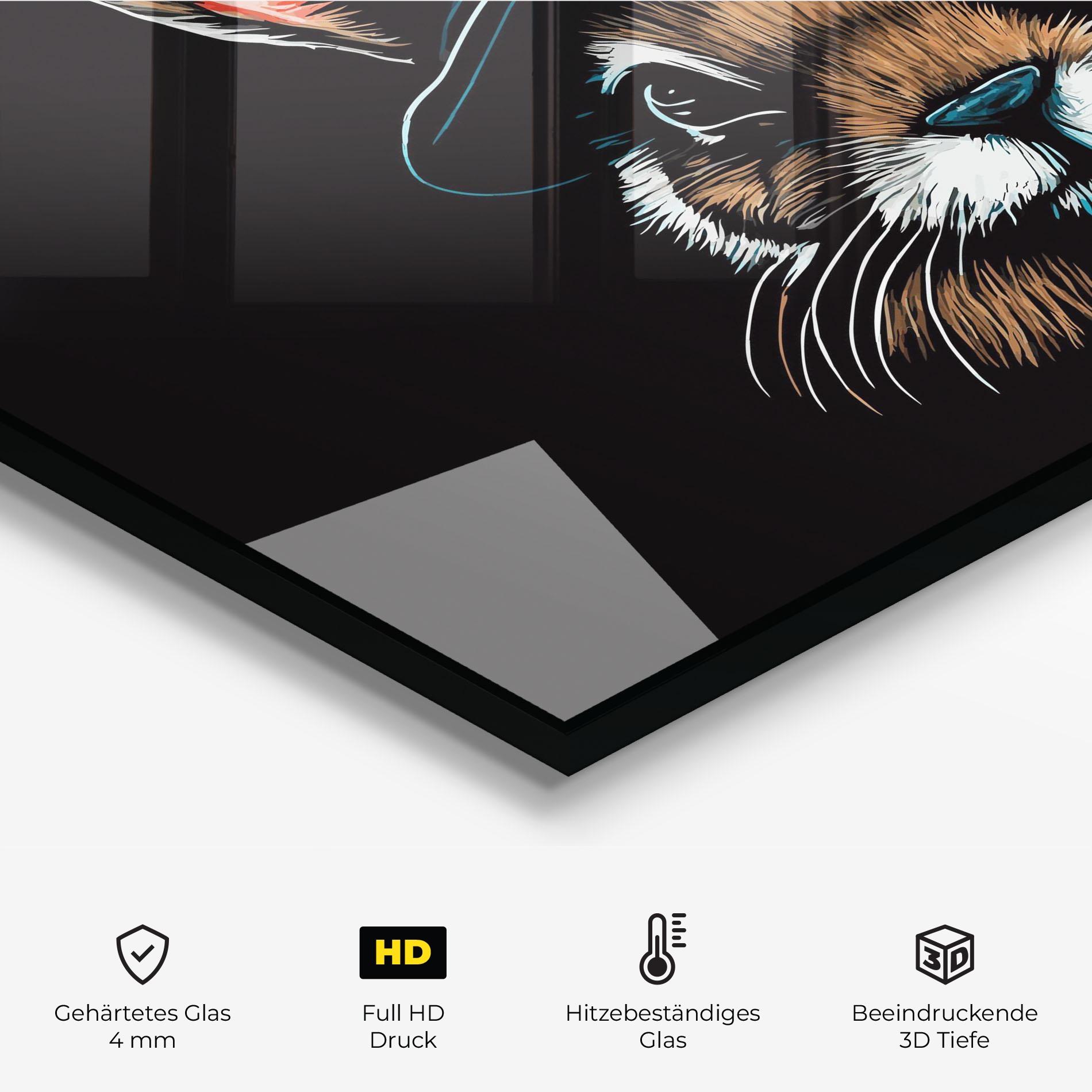 Küchenrückwand Glas Hat Bunny mockup 2