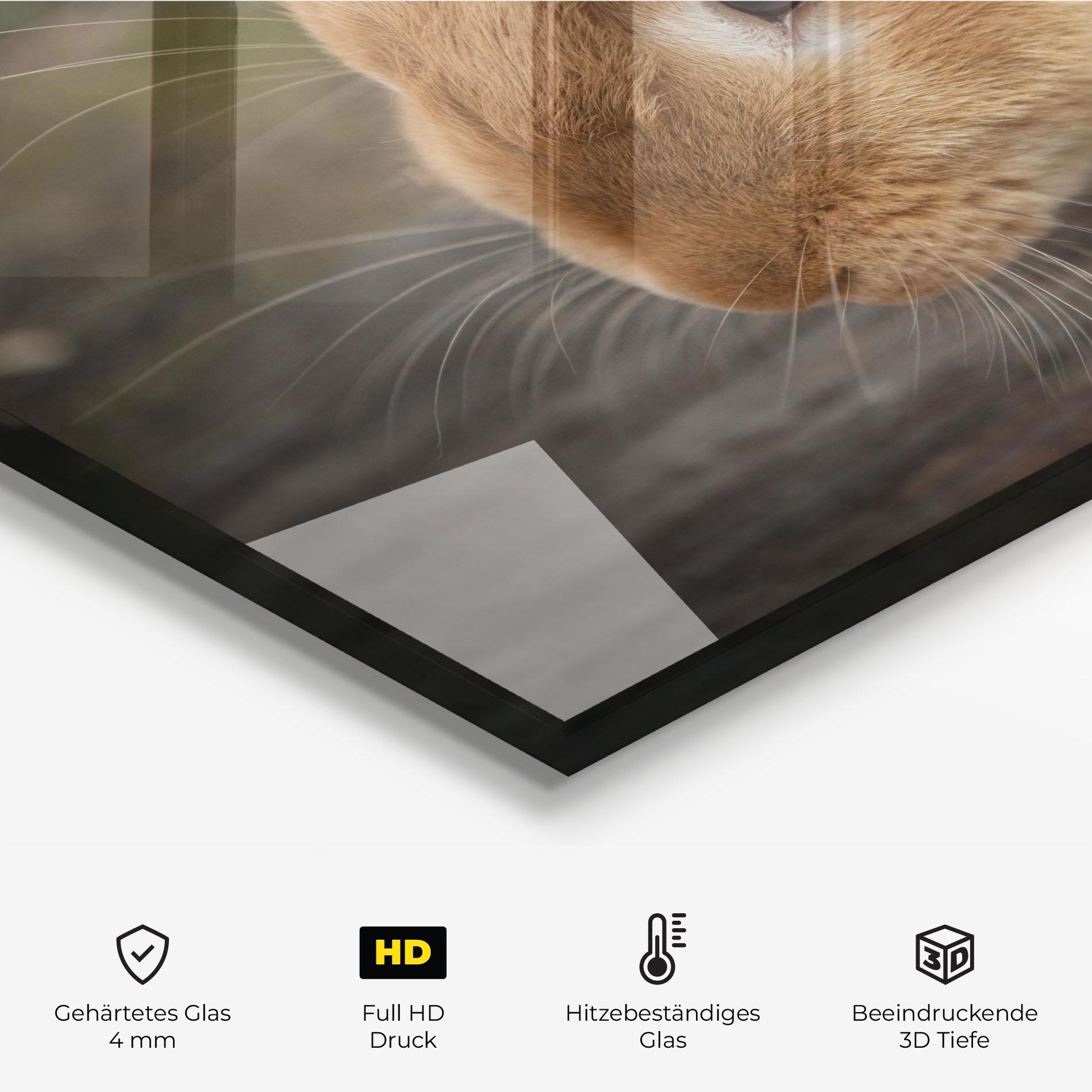 Küchenrückwand Glas Orange Bunny Looking mockup 2