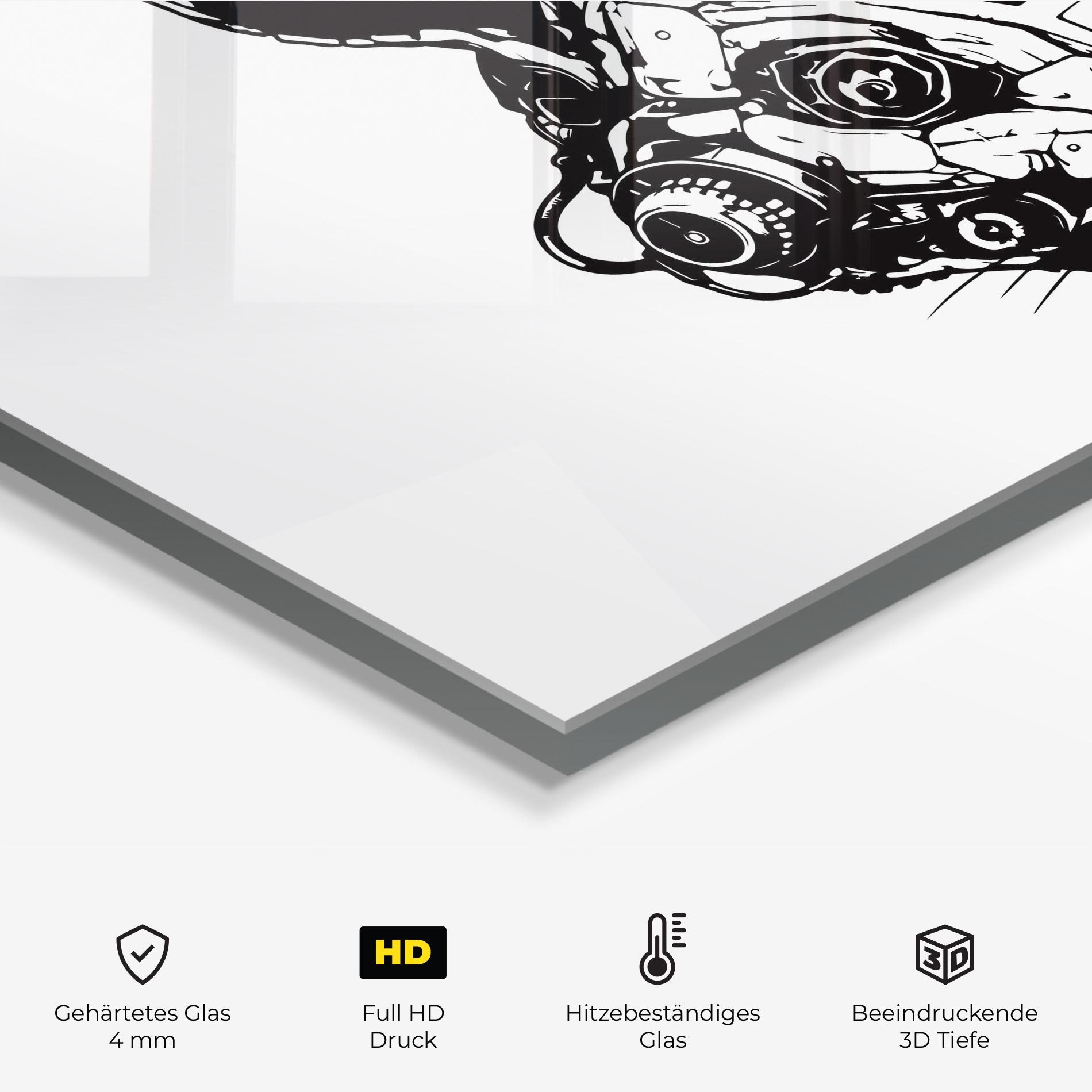 Küchenrückwand Glas Rabbit Cyborg mockup 2