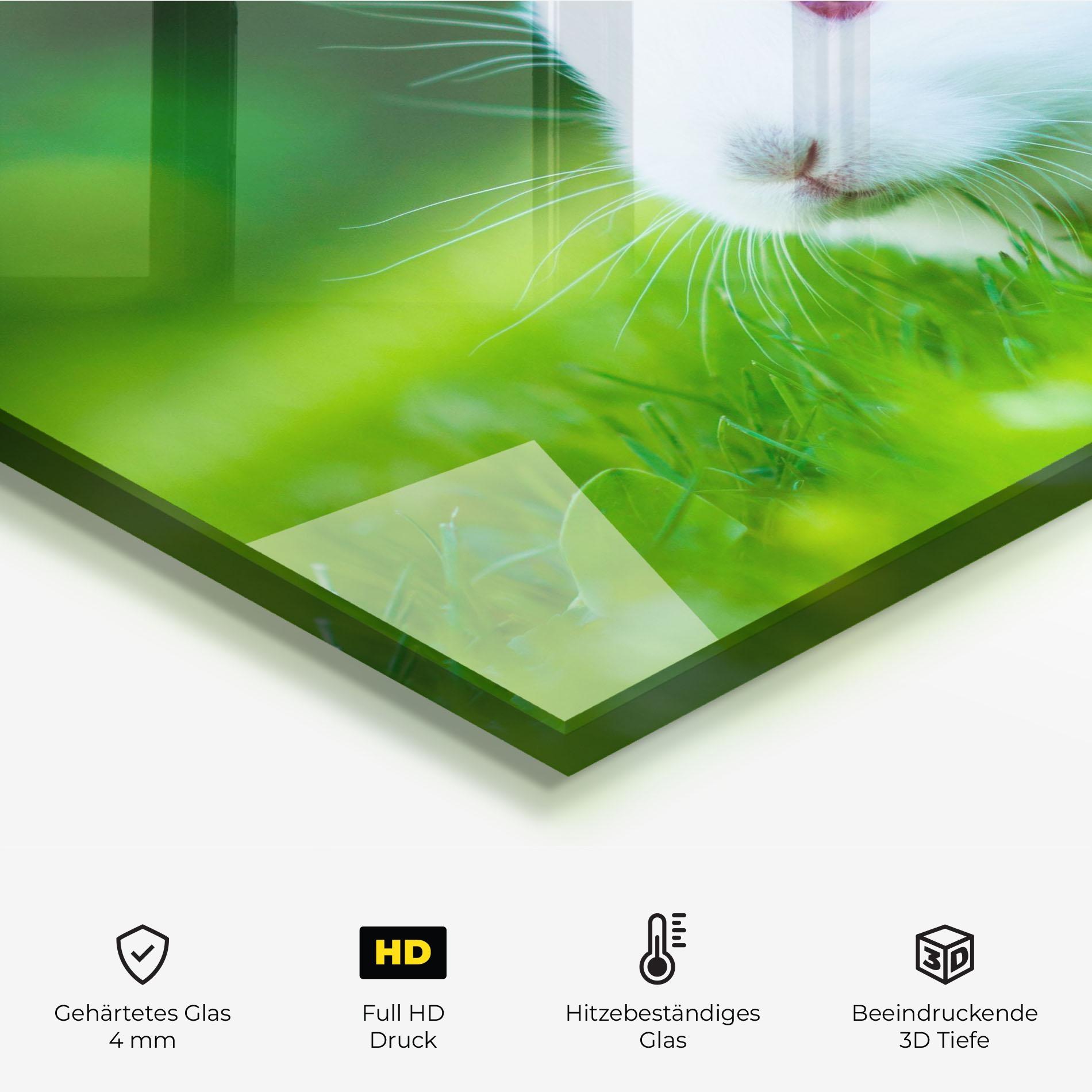 Küchenrückwand Glas Red Eye Bunny mockup 2