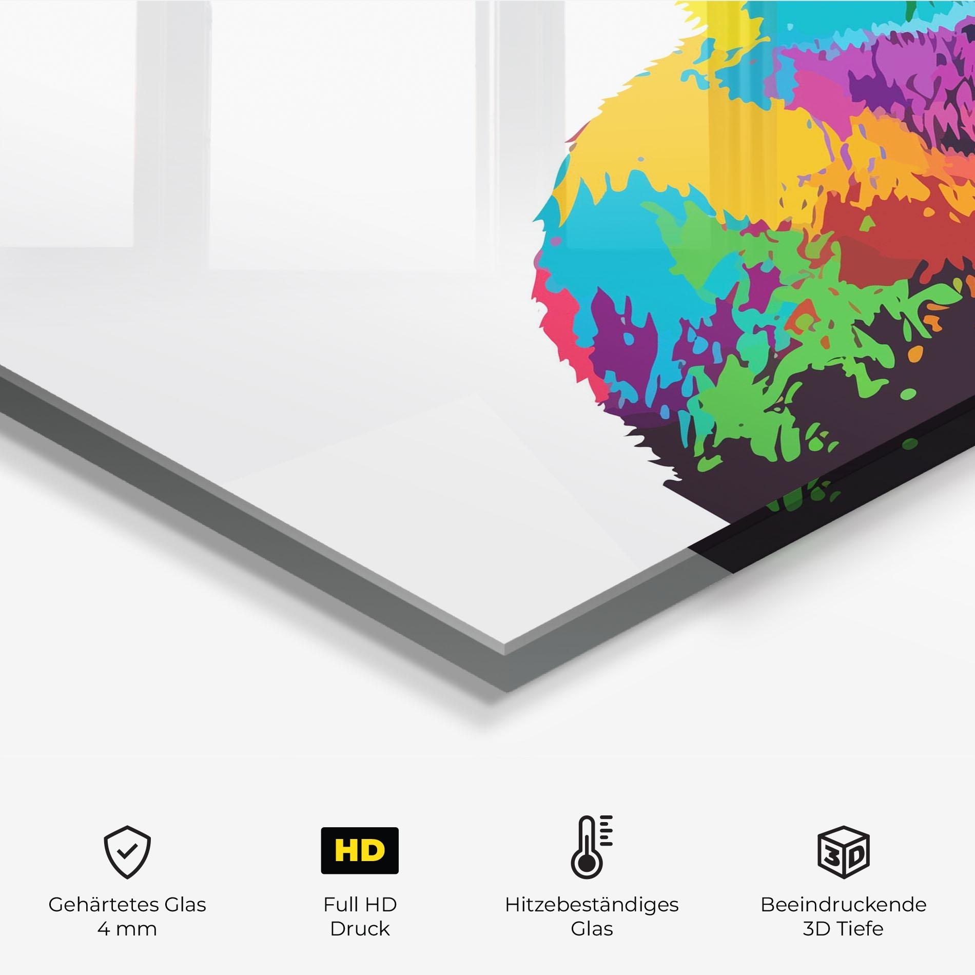 Küchenrückwand Glas Yellow Blue Bunny mockup 2