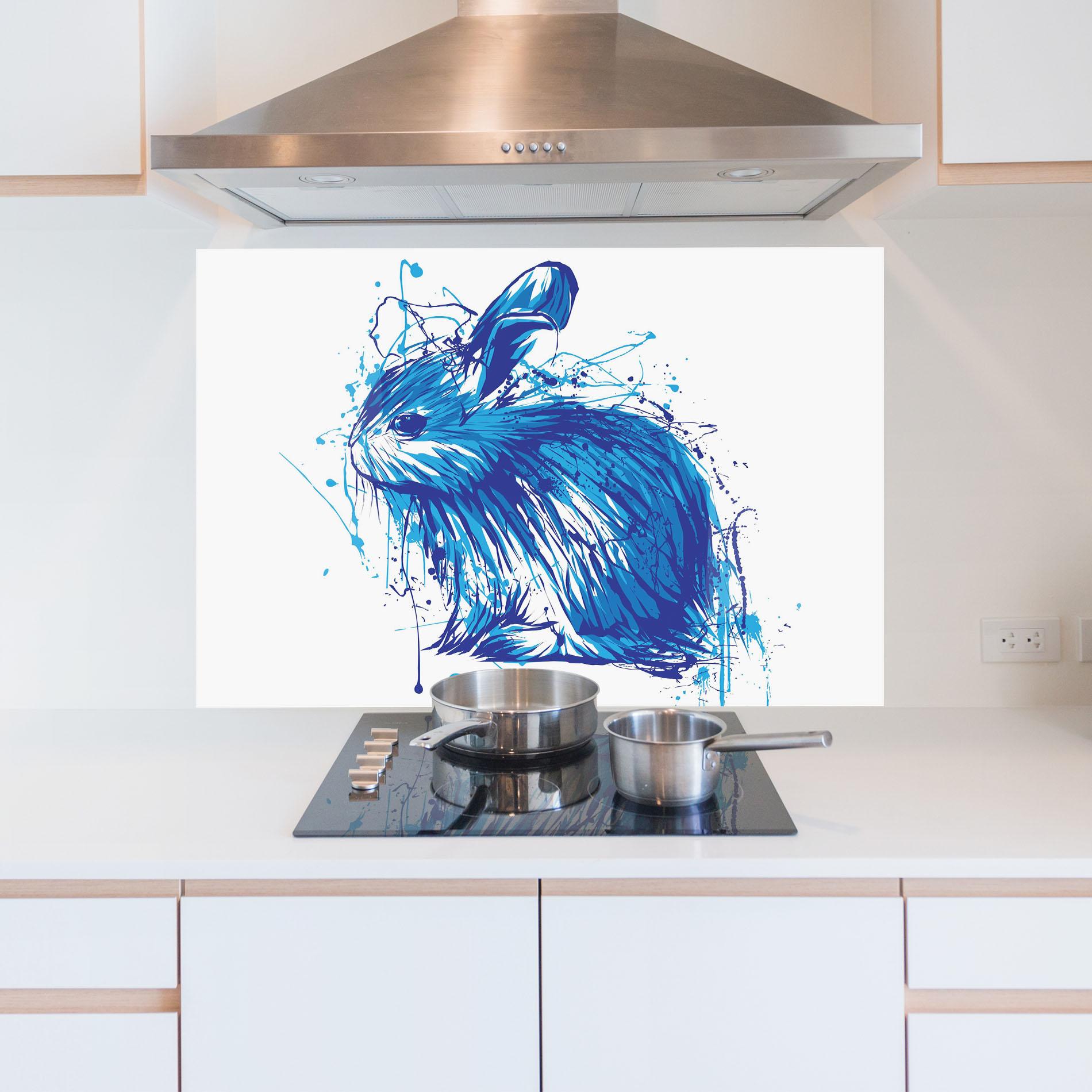 Küchenrückwand Glas Blue Bunny mockup 5