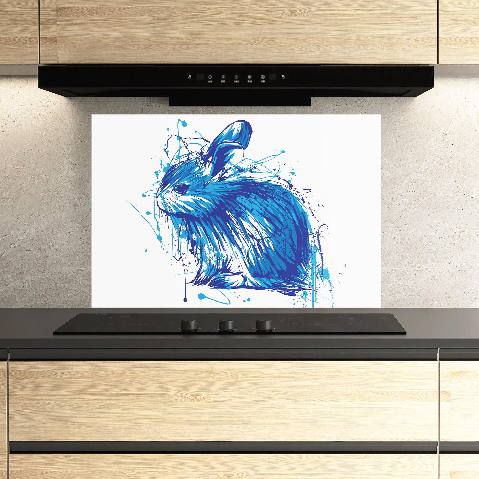 Küchenrückwand Glas Blue Bunny mockup 3