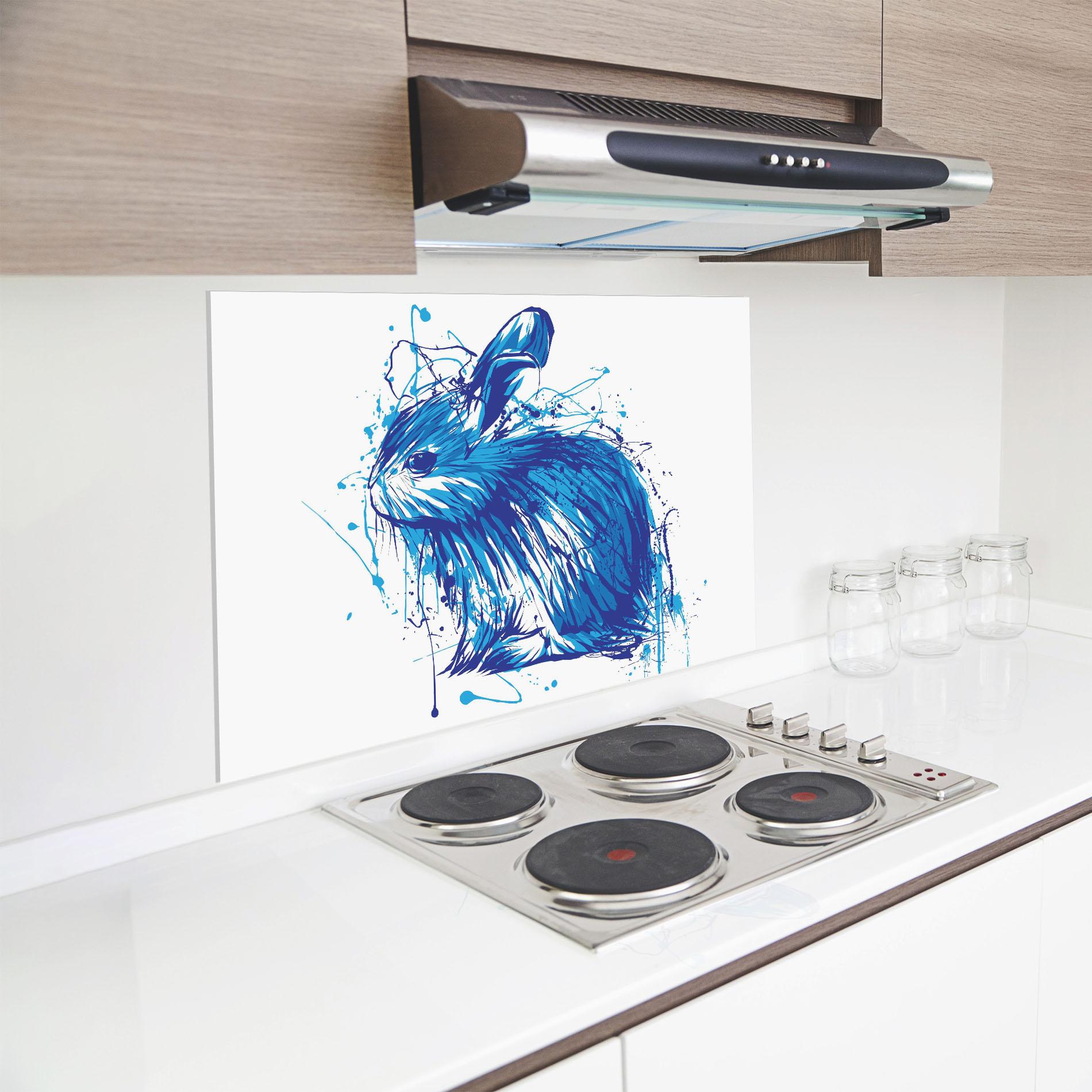 Küchenrückwand Glas Blue Bunny mockup 8