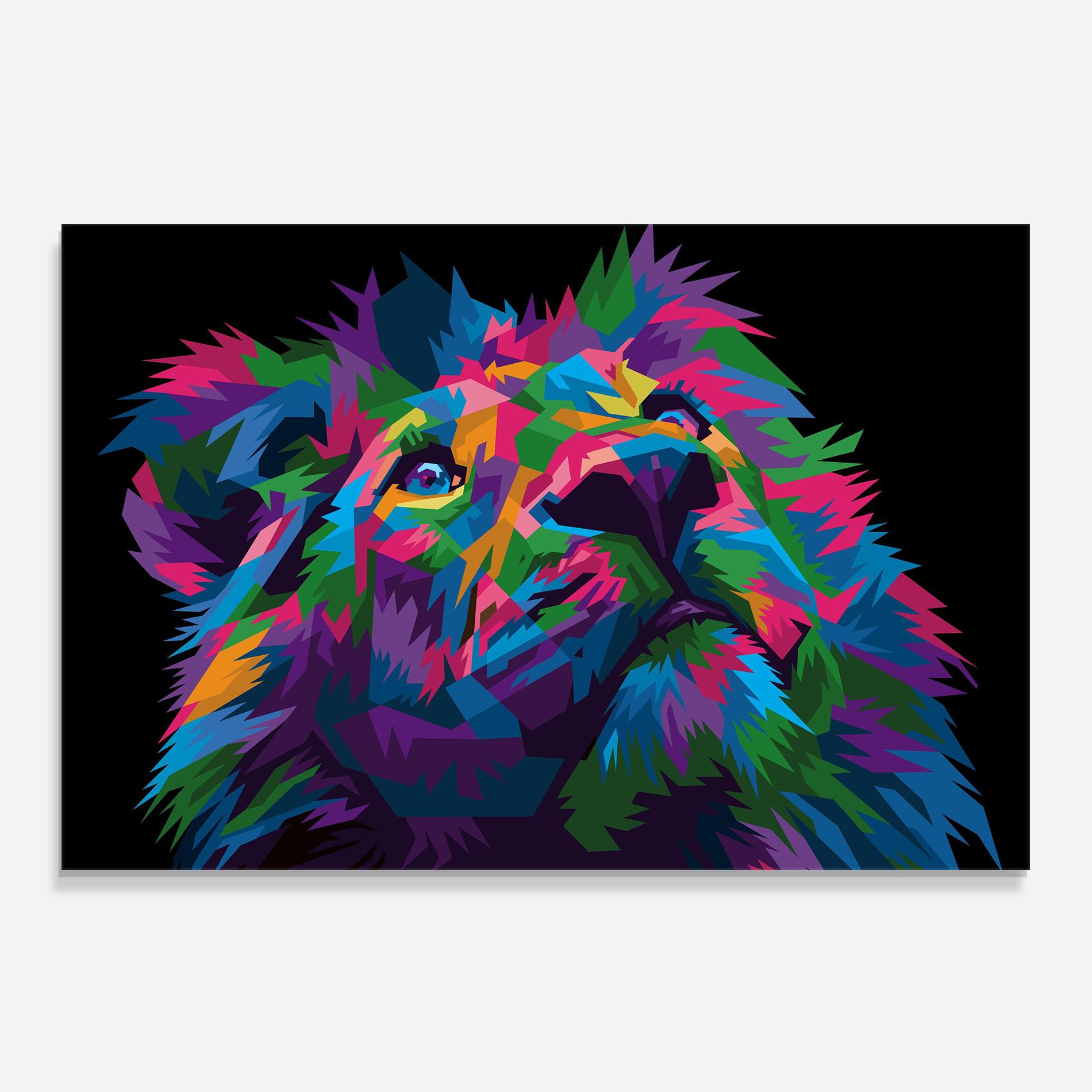 Küchenrückwand Glas Cute Color Lion mockup 0