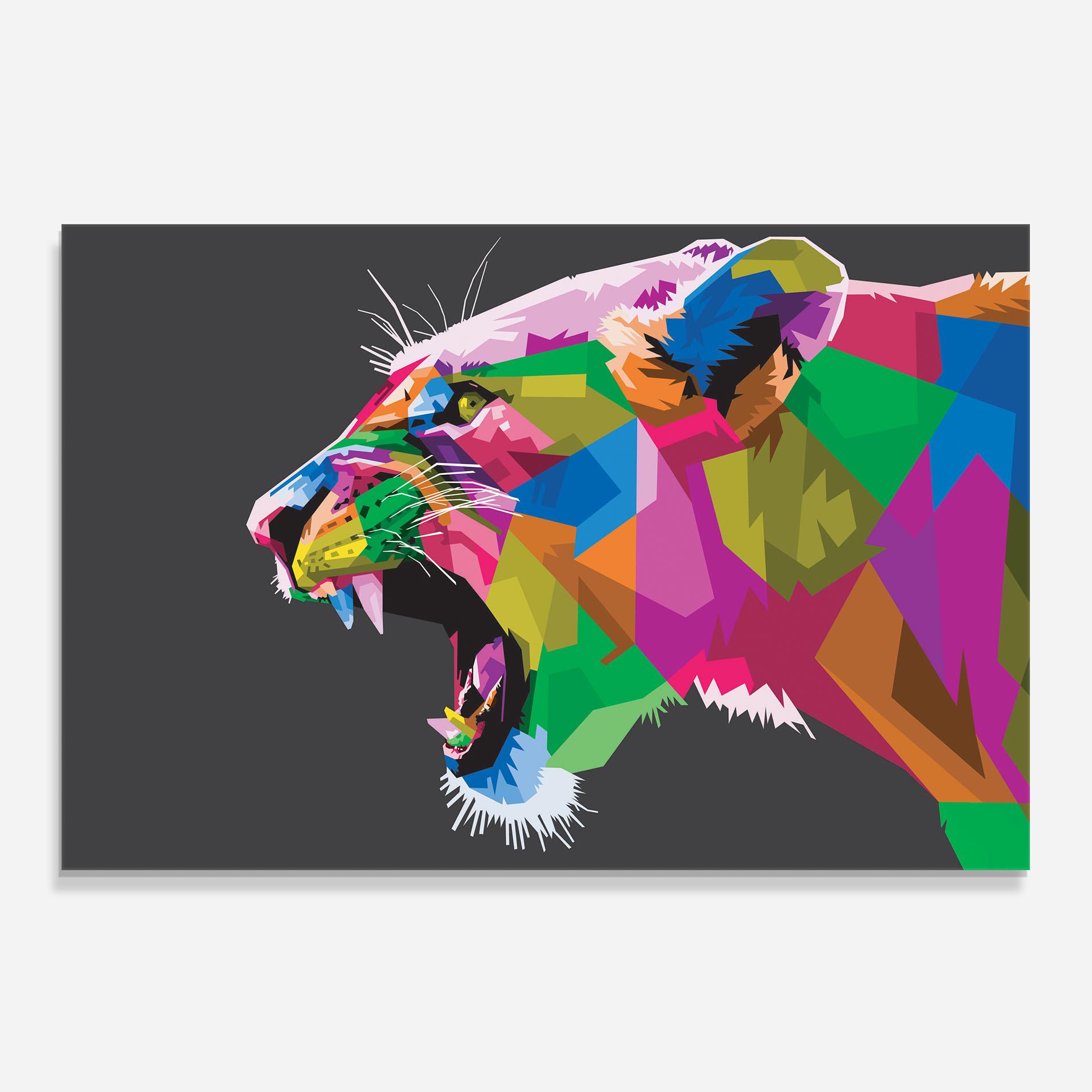 Küchenrückwand Glas Female Lion Head mockup 0