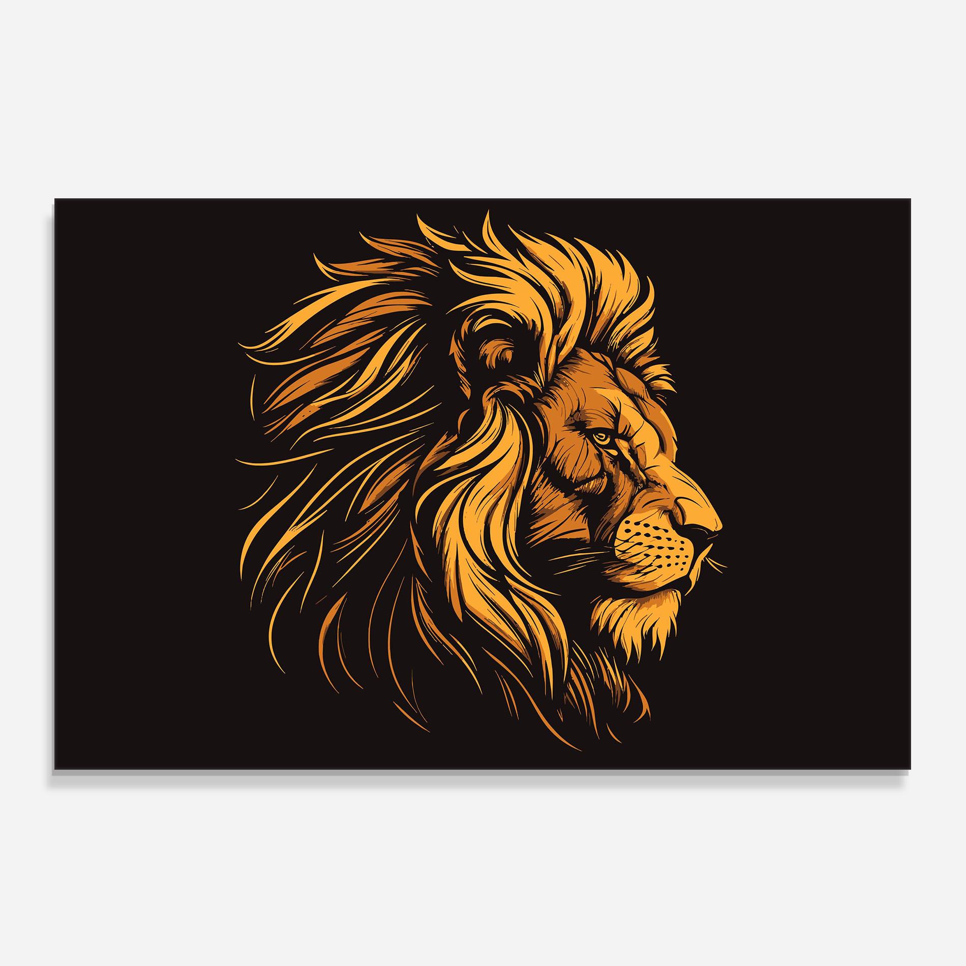 Küchenrückwand Glas Lion Symbol mockup 0