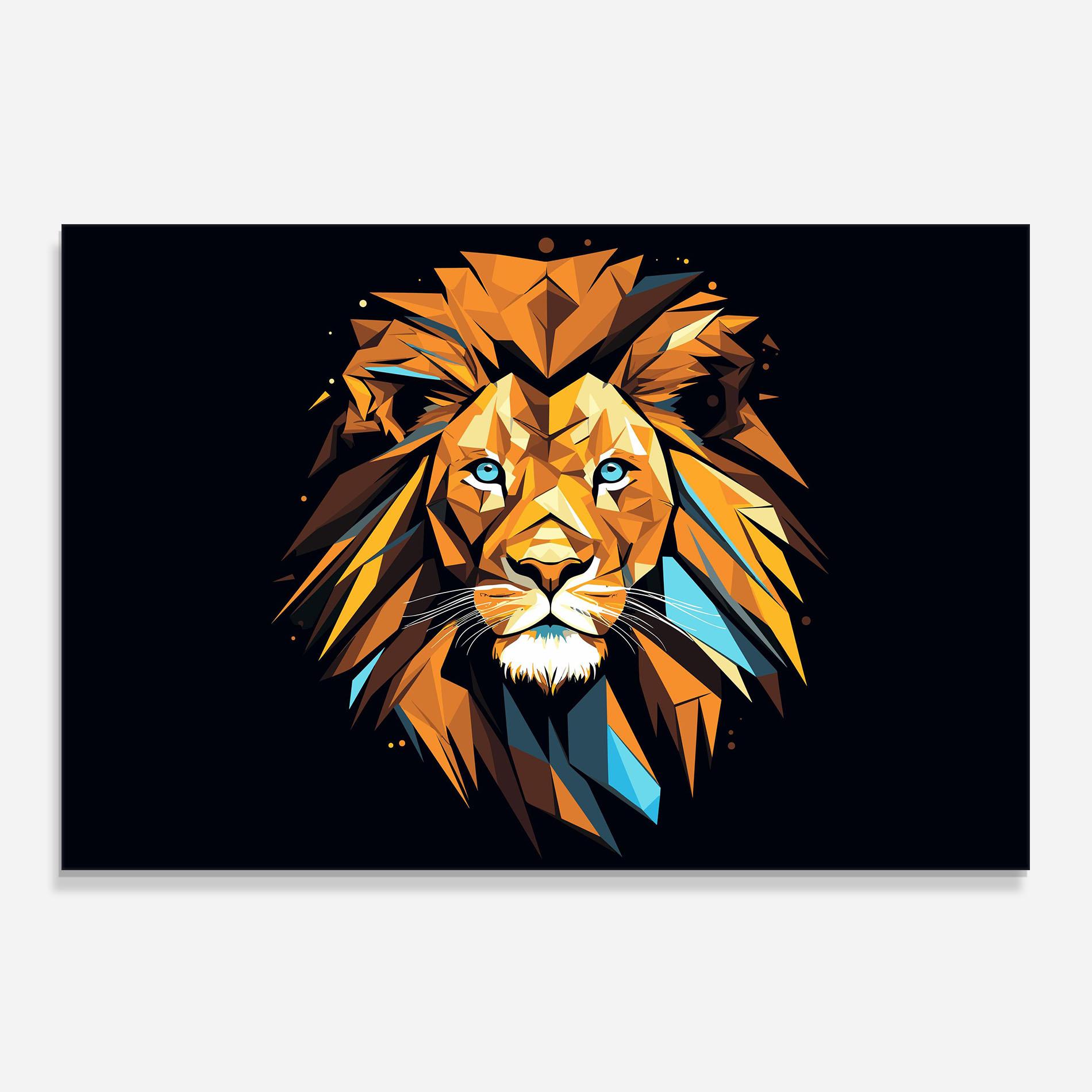 Küchenrückwand Glas Pop Art Lion mockup 0