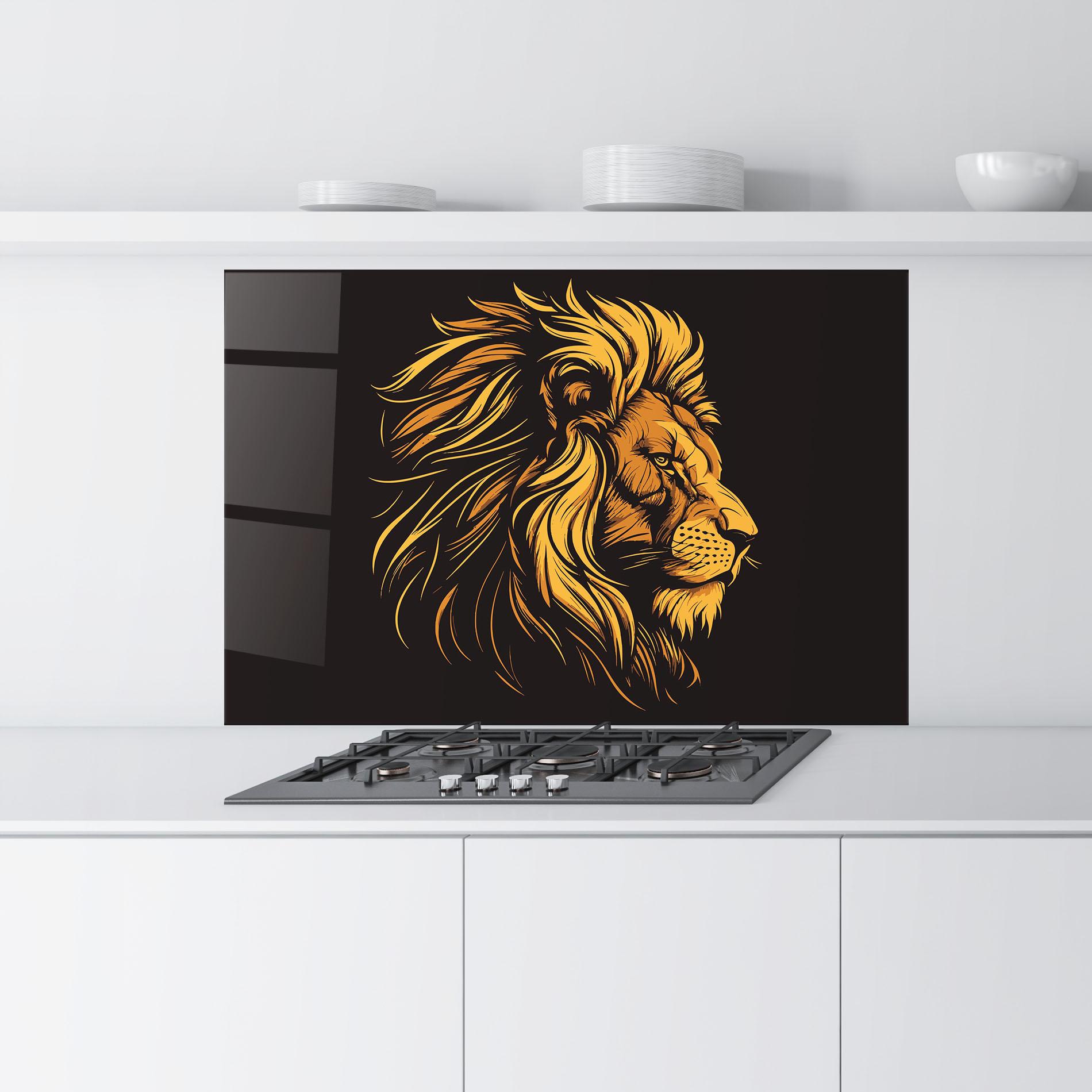 Küchenrückwand Glas Lion Symbol mockup 9