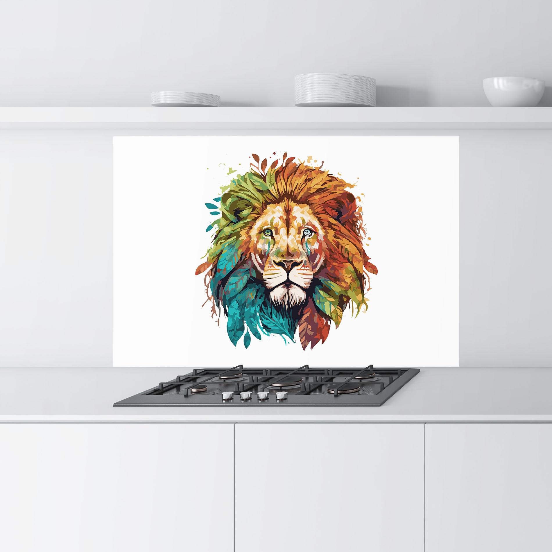 Küchenrückwand Glas Nature Lion mockup 9