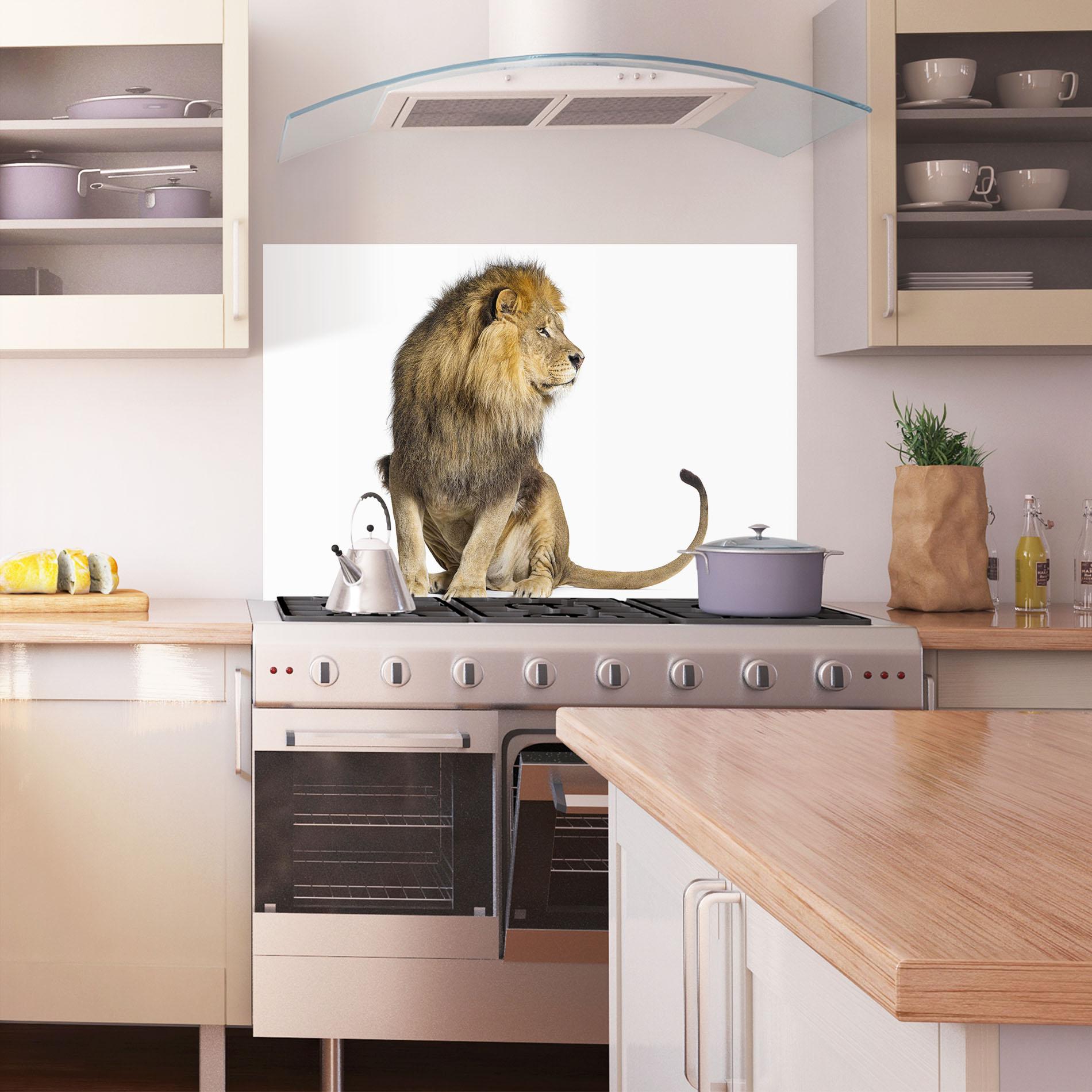Küchenrückwand Glas Big Lion mockup 1