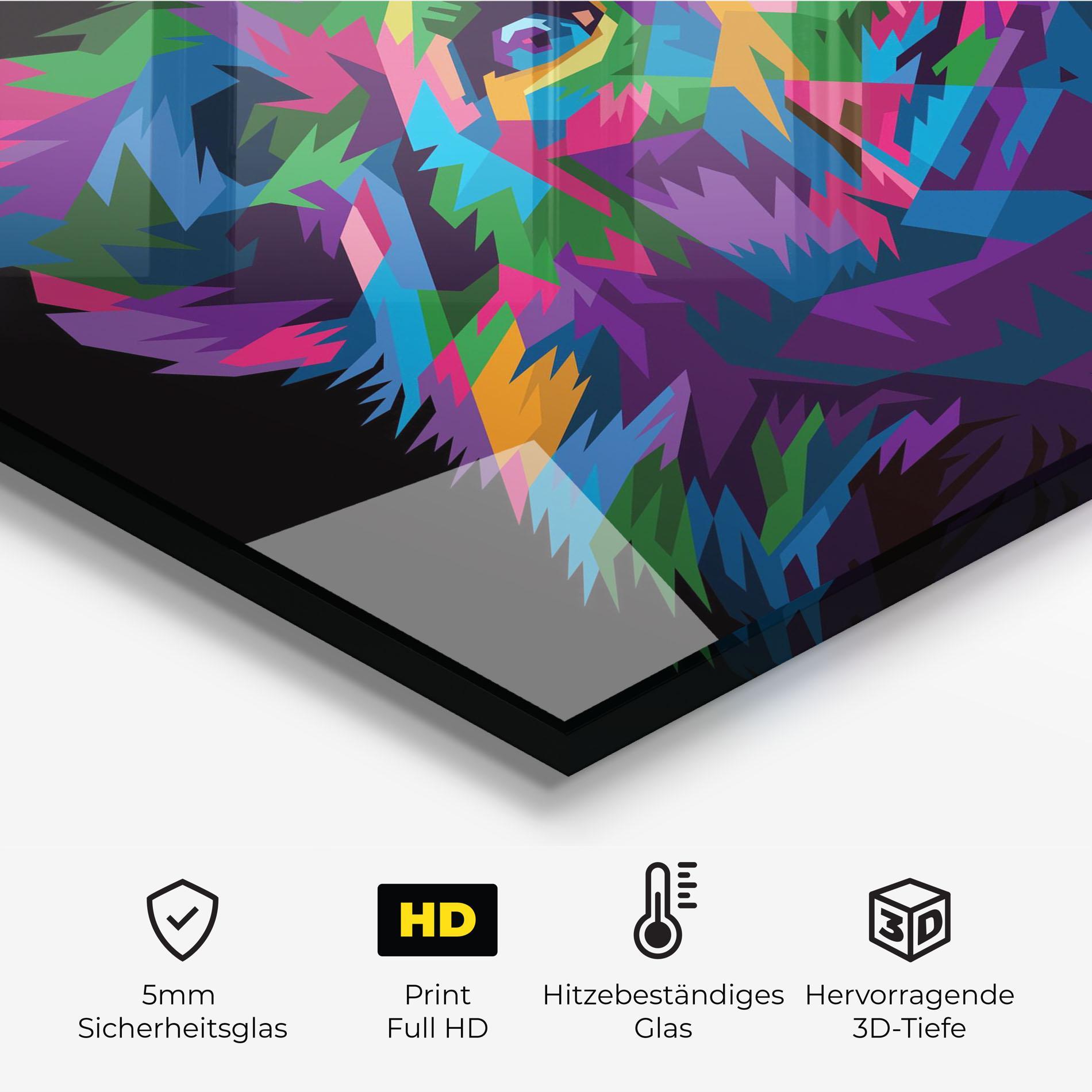 Küchenrückwand Glas Cute Color Lion mockup 2