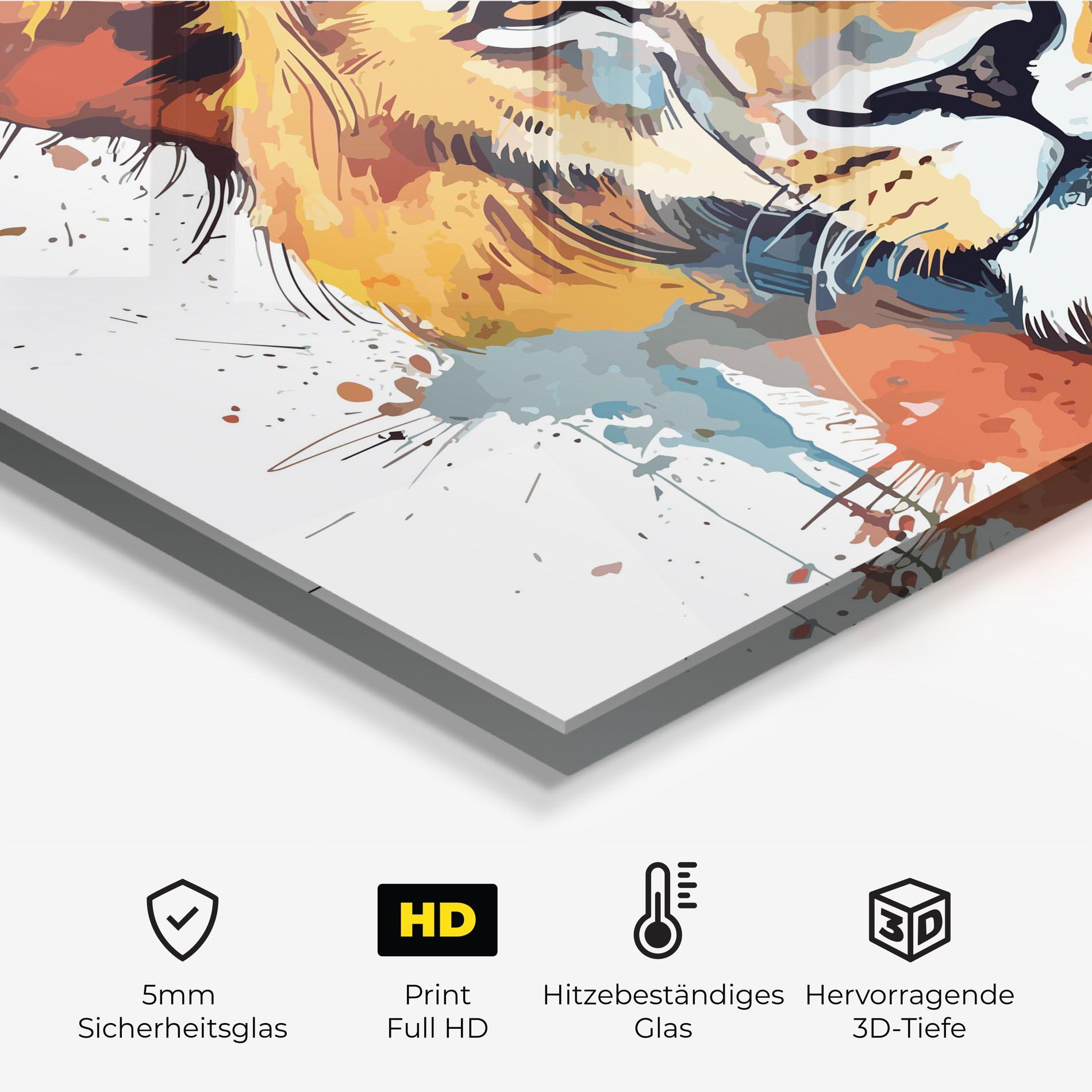 Küchenrückwand Glas Lion Head Art mockup 2
