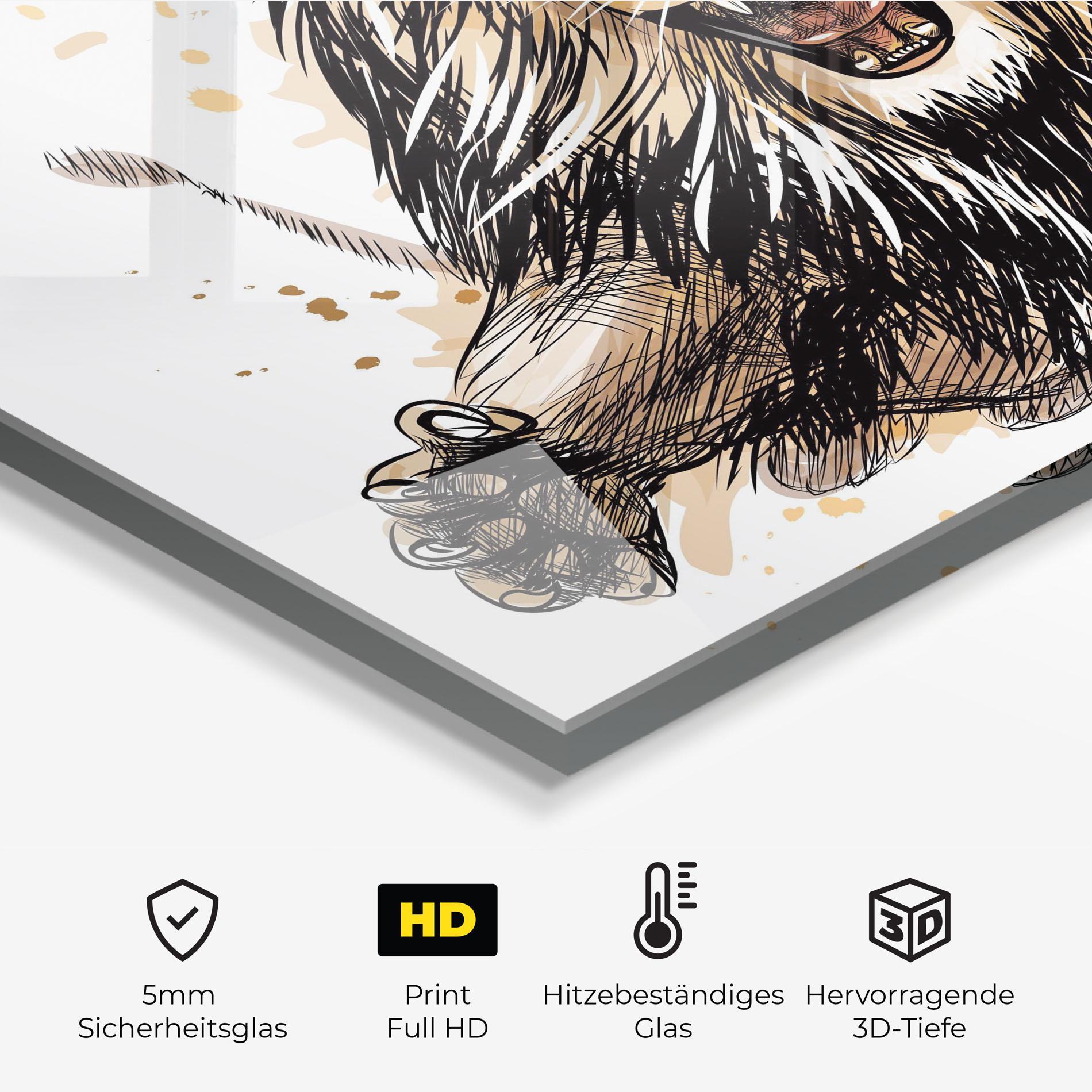 Küchenrückwand Glas Lion Jump mockup 2
