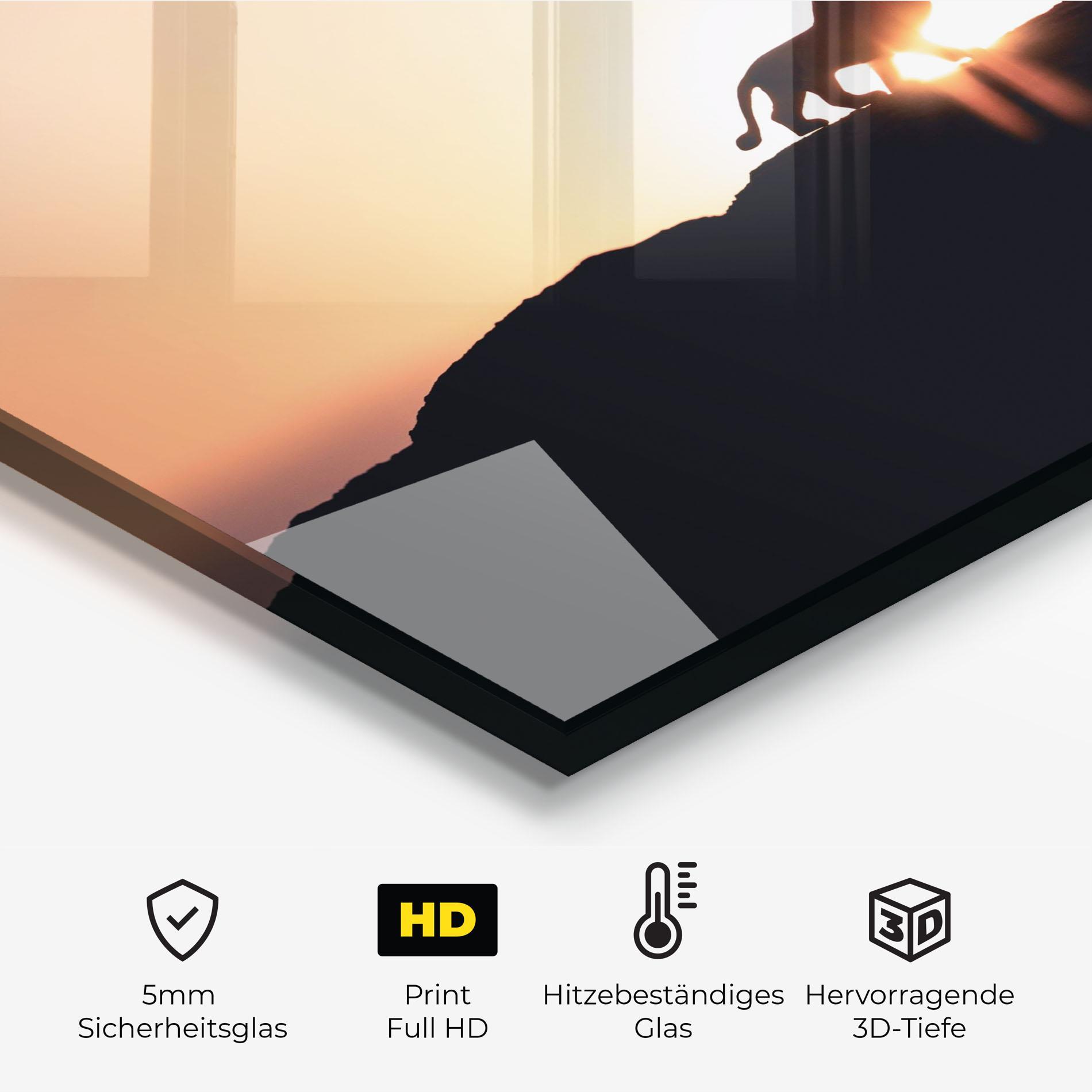 Küchenrückwand Glas Lion Shilouette mockup 2