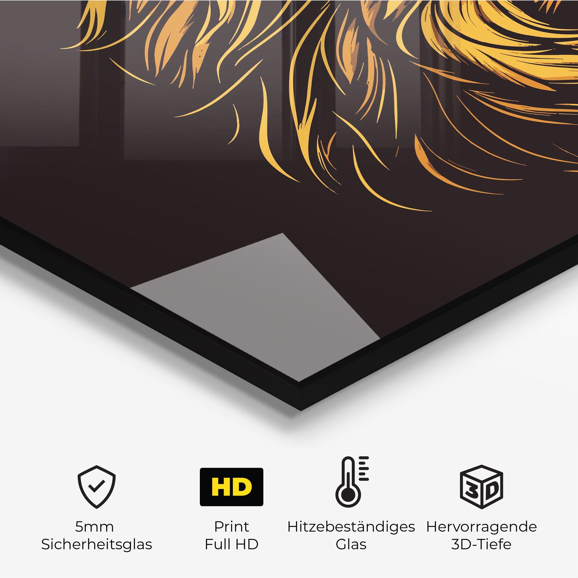 Küchenrückwand Glas Lion Symbol mockup 2