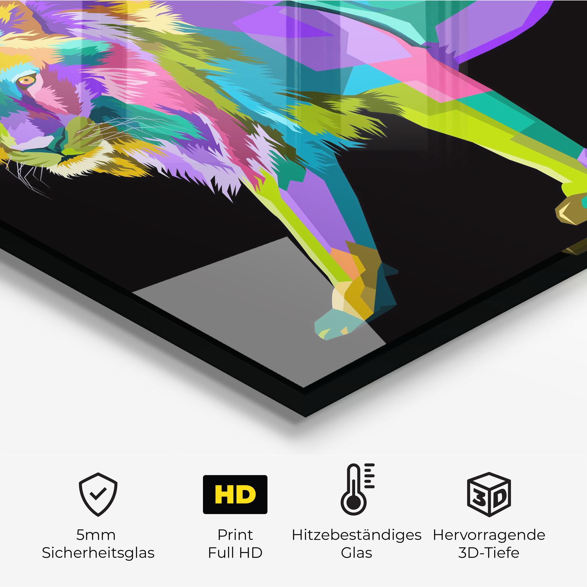 Küchenrückwand Glas Lion Walking mockup 2