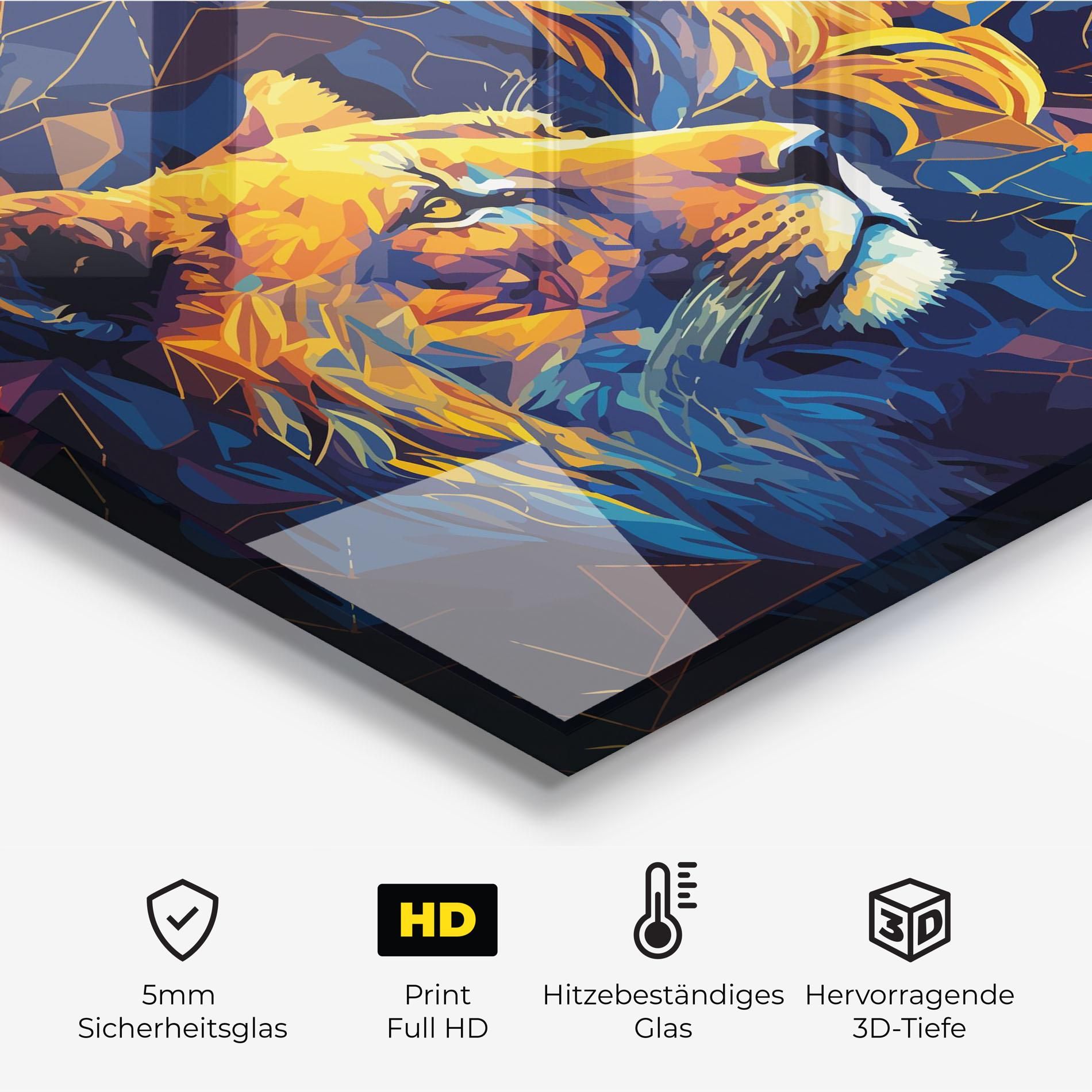 Orange Blue Lion mockup 2