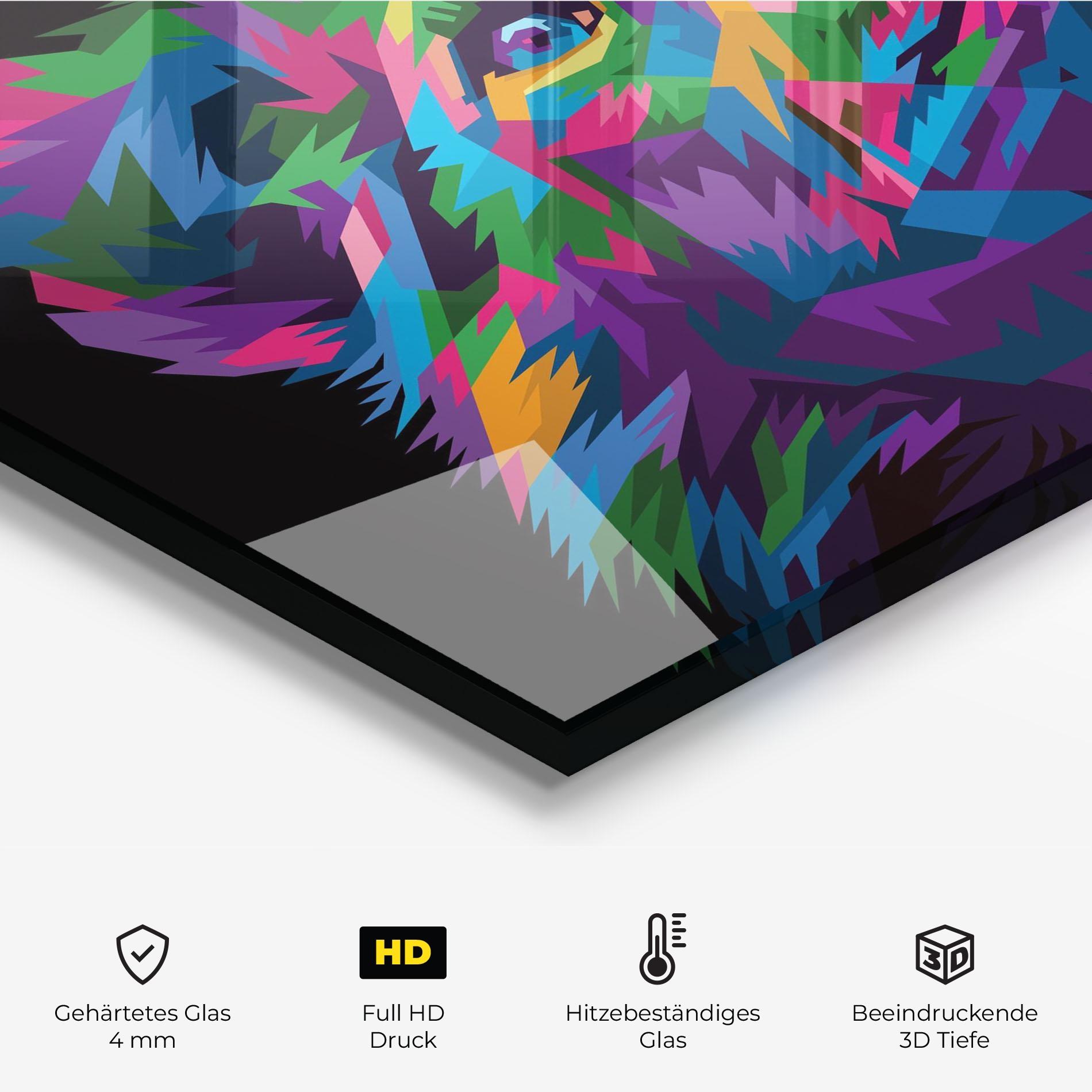 Küchenrückwand Glas Cute Color Lion mockup 2