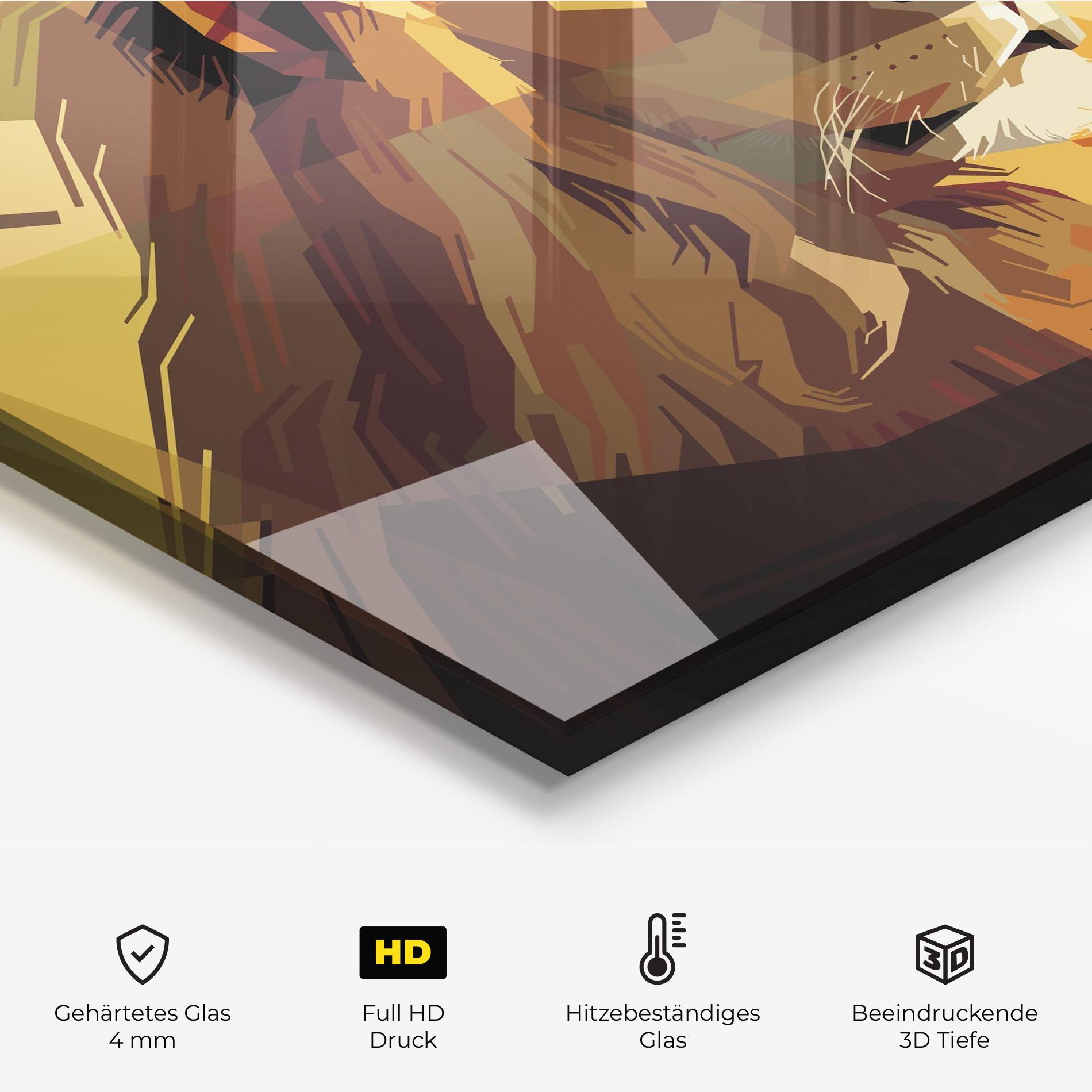 Küchenrückwand Glas Lion Art mockup 2