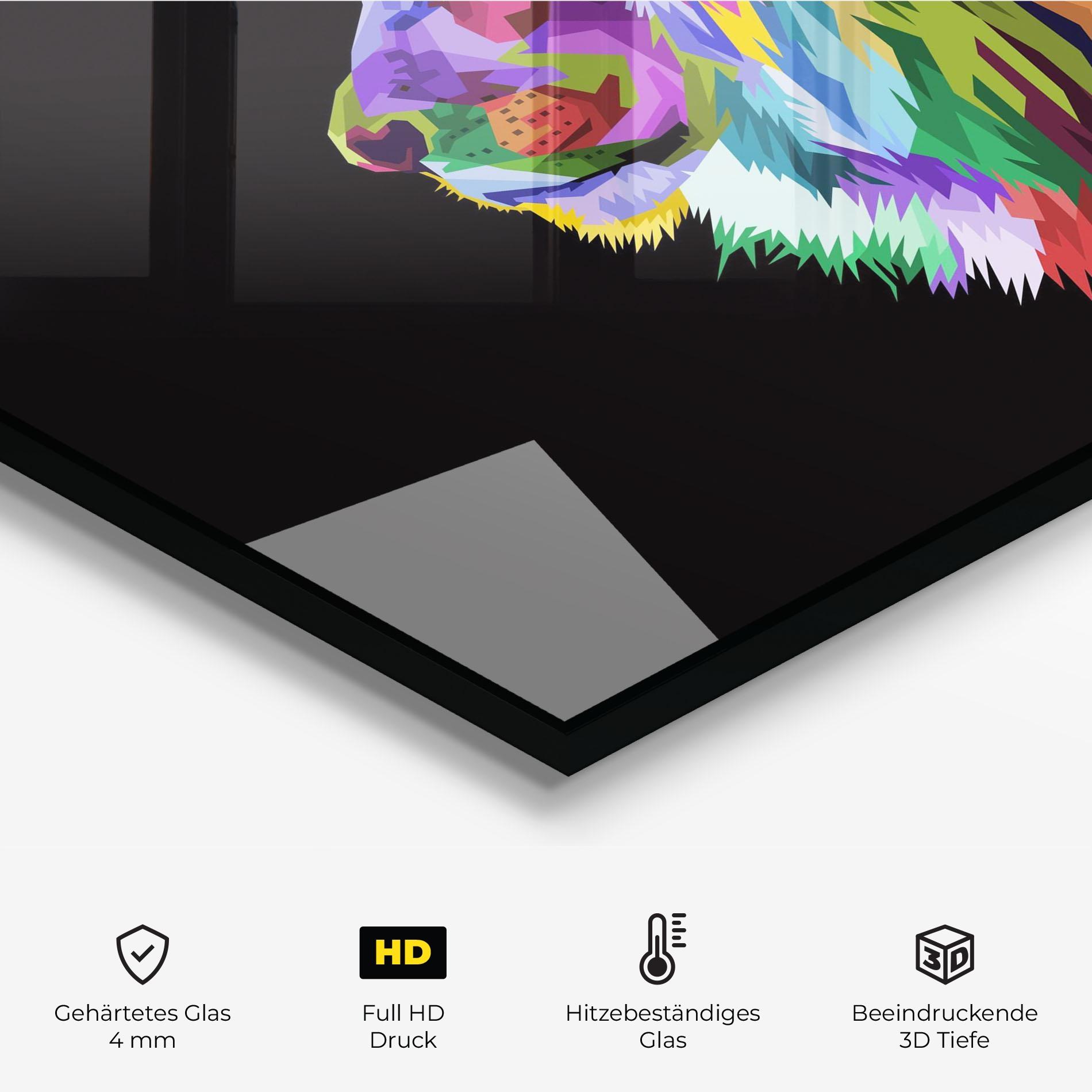 Küchenrückwand Glas Lion Standing mockup 2