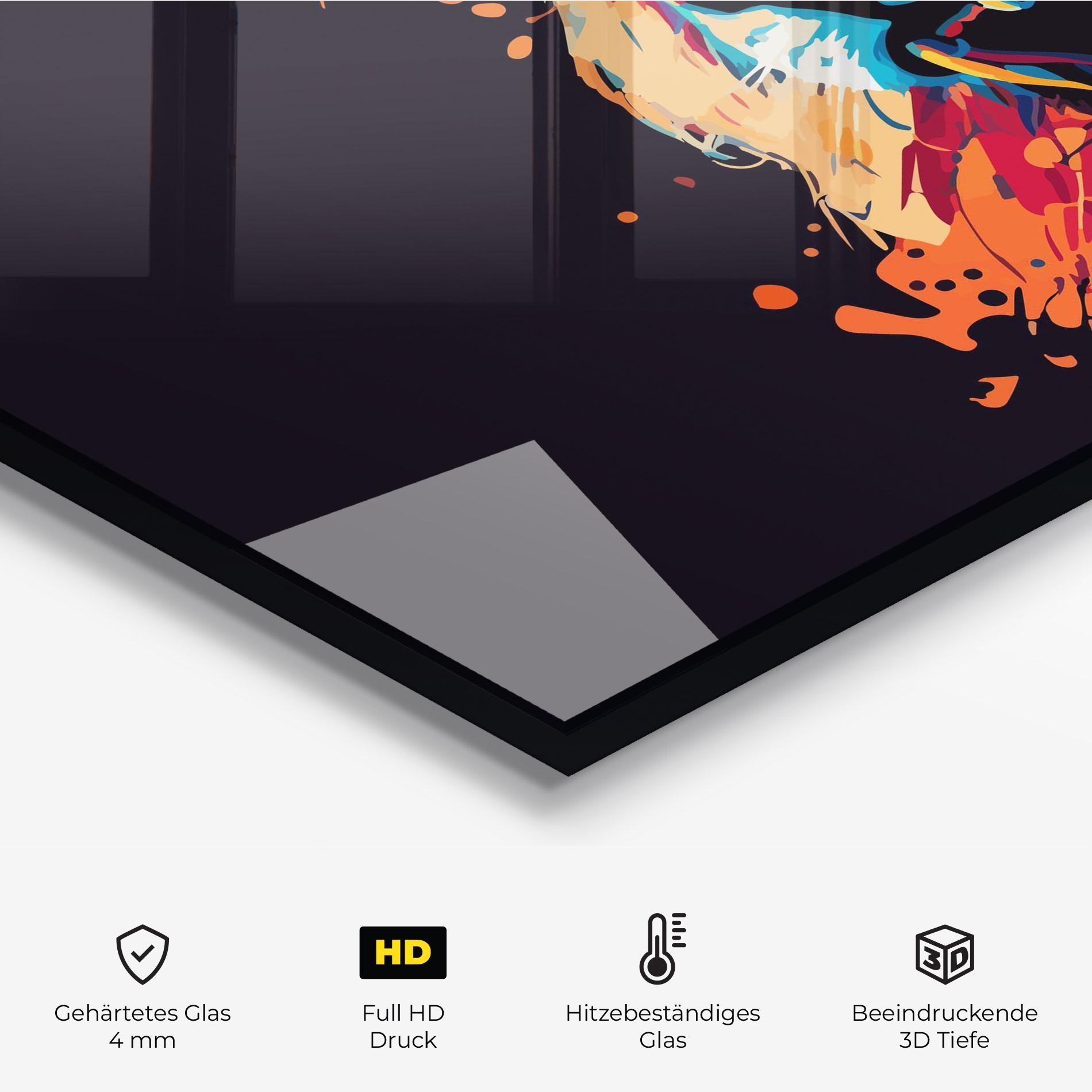 Küchenrückwand Glas Orange Red Lion mockup 2