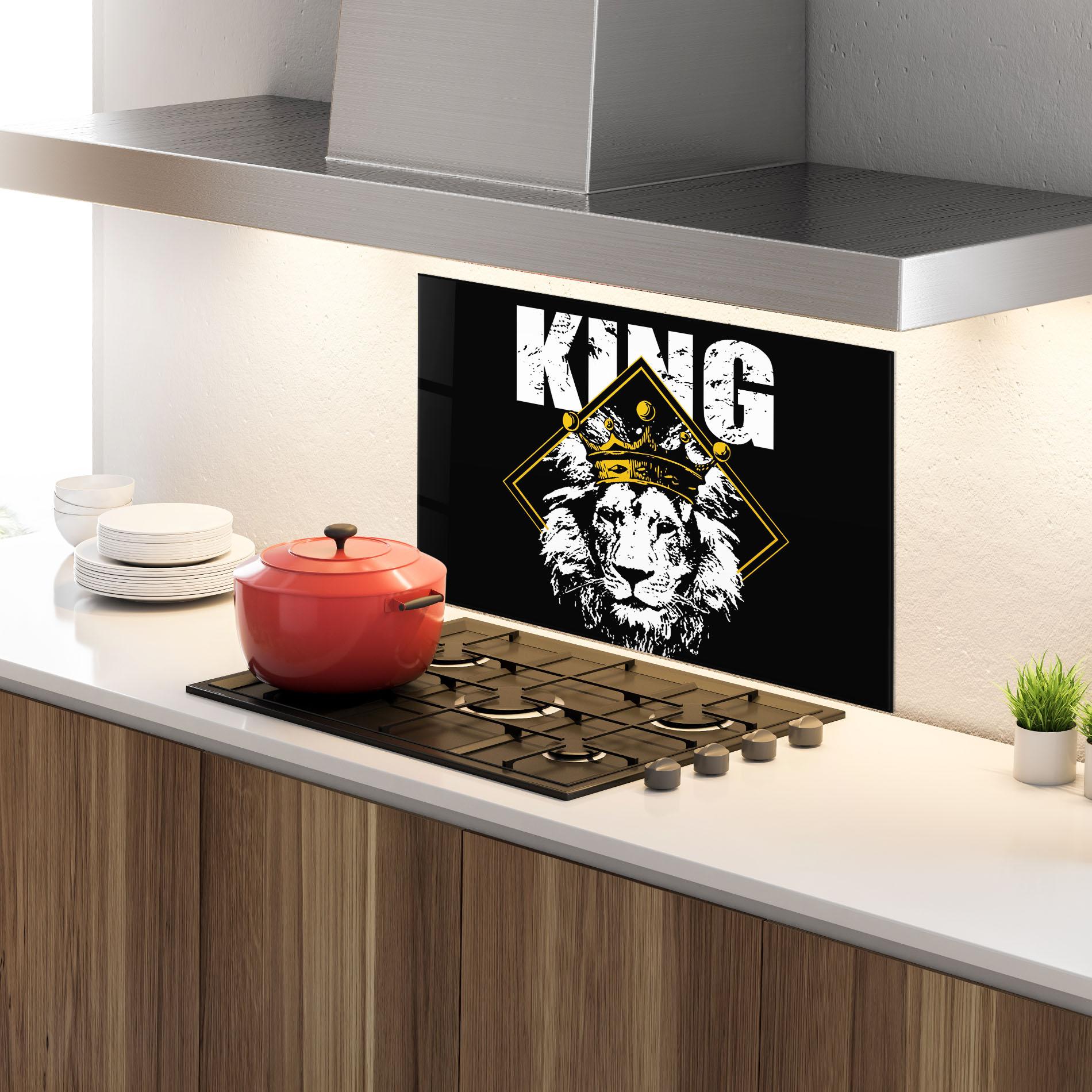 Küchenrückwand Glas Jungle King mockup 4