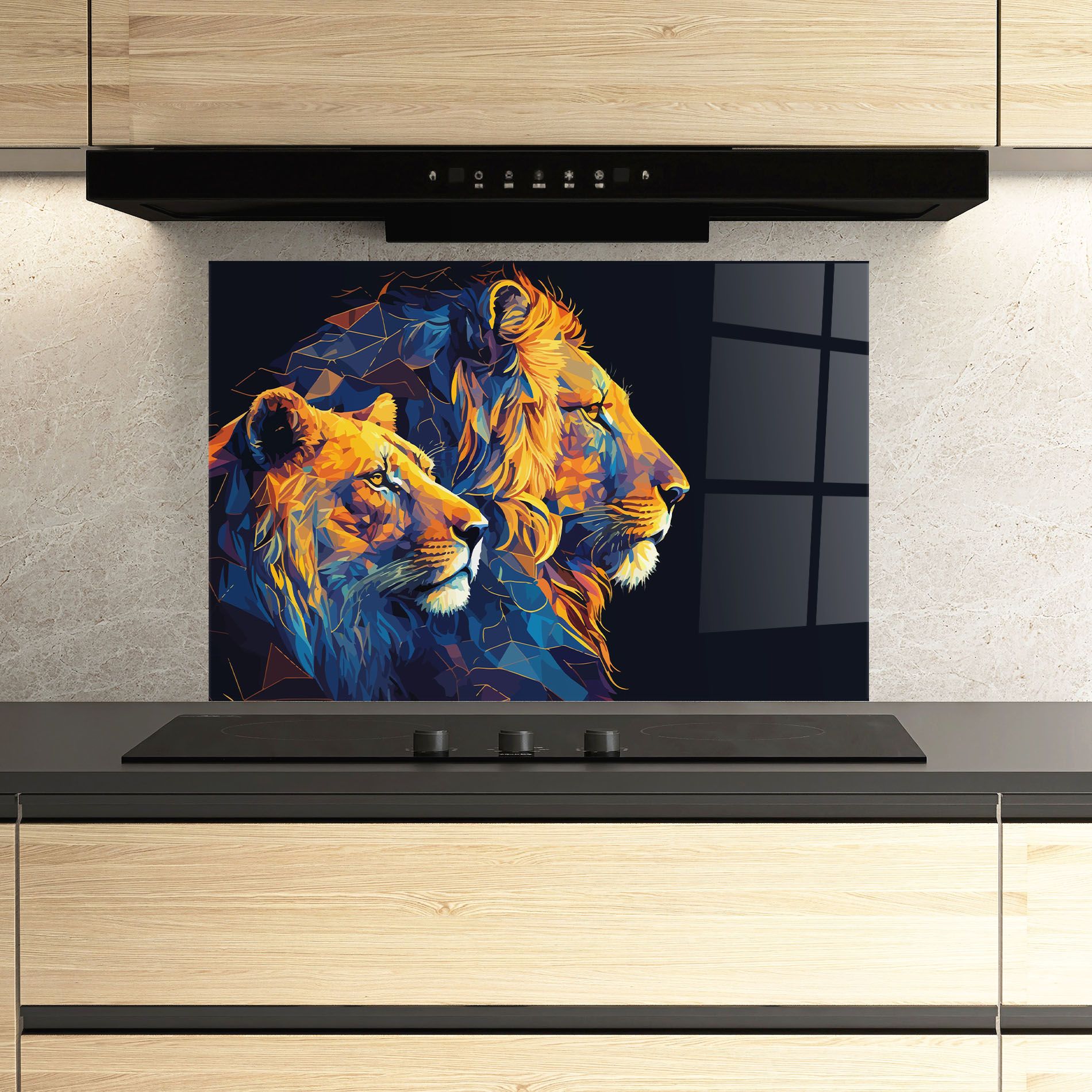 Orange Blue Lion mockup 3