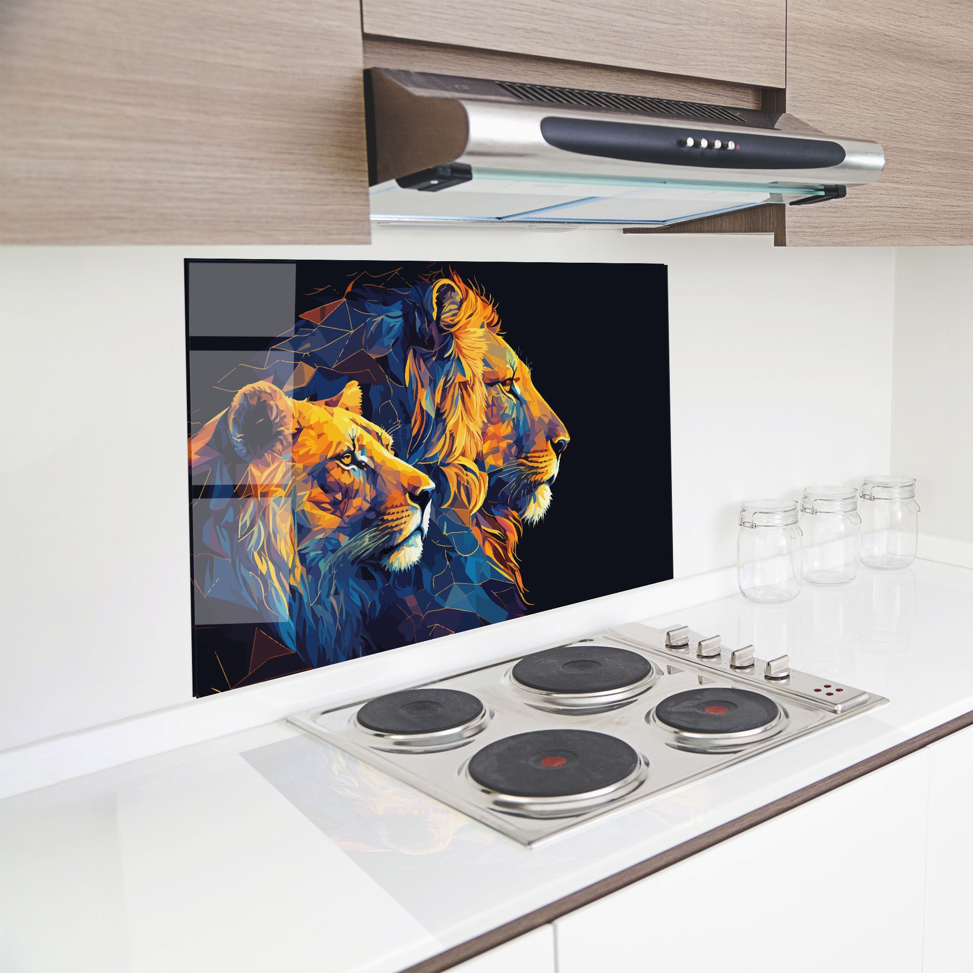 Orange Blue Lion mockup 8