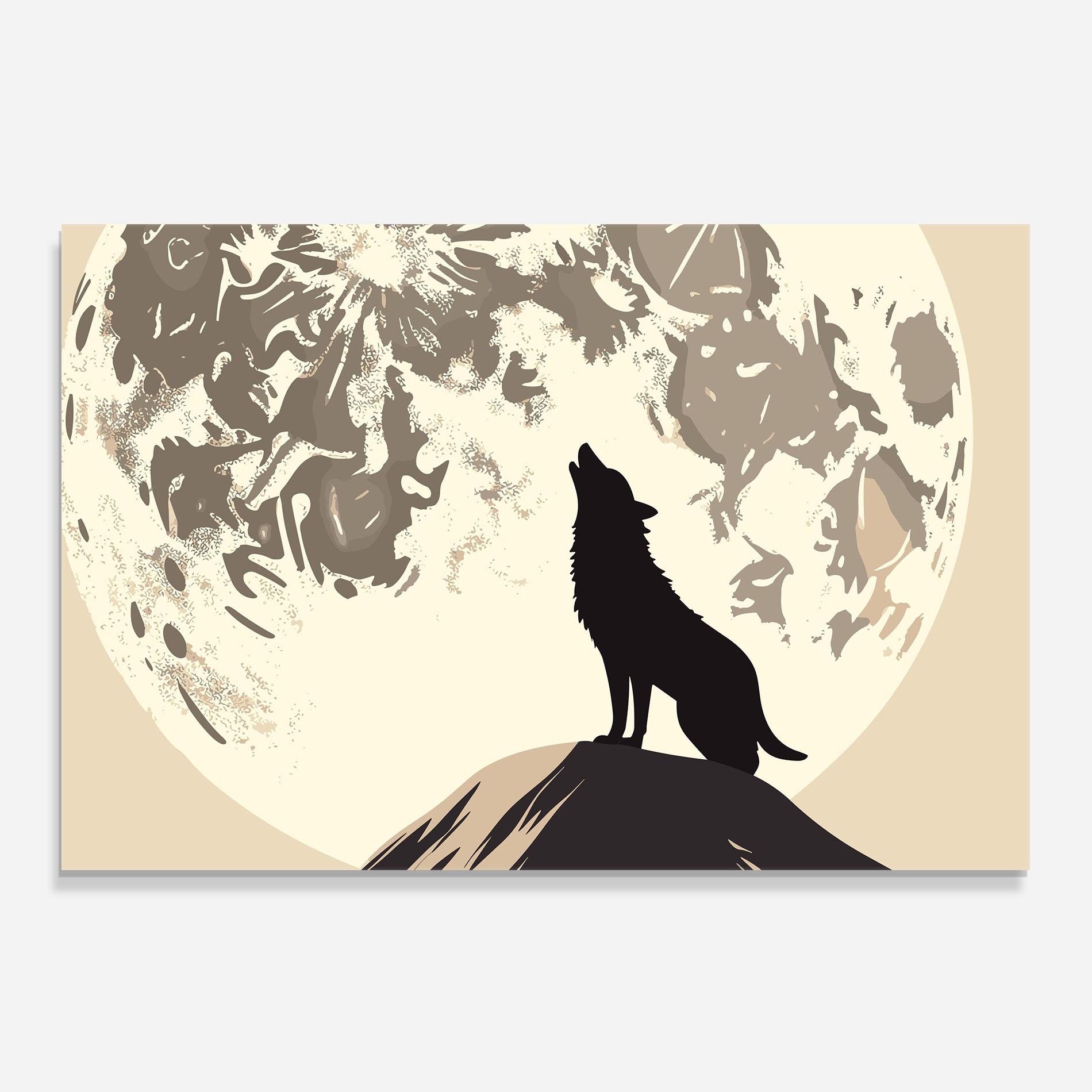 Küchenrückwand Glas Cream Moon Wolf mockup 0