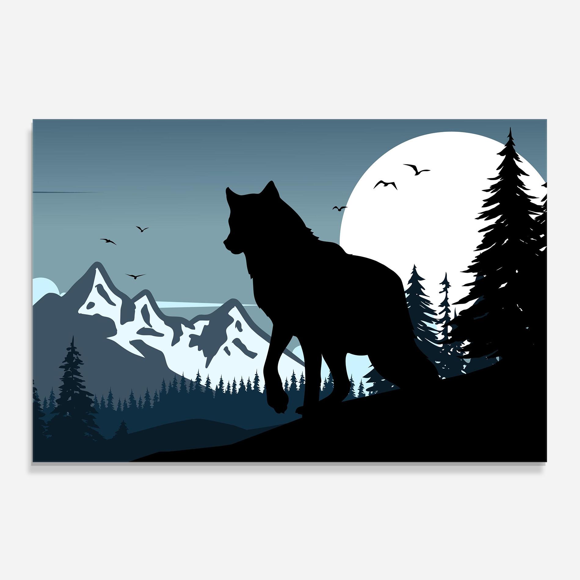 Küchenrückwand Glas Hill Wolf mockup 0