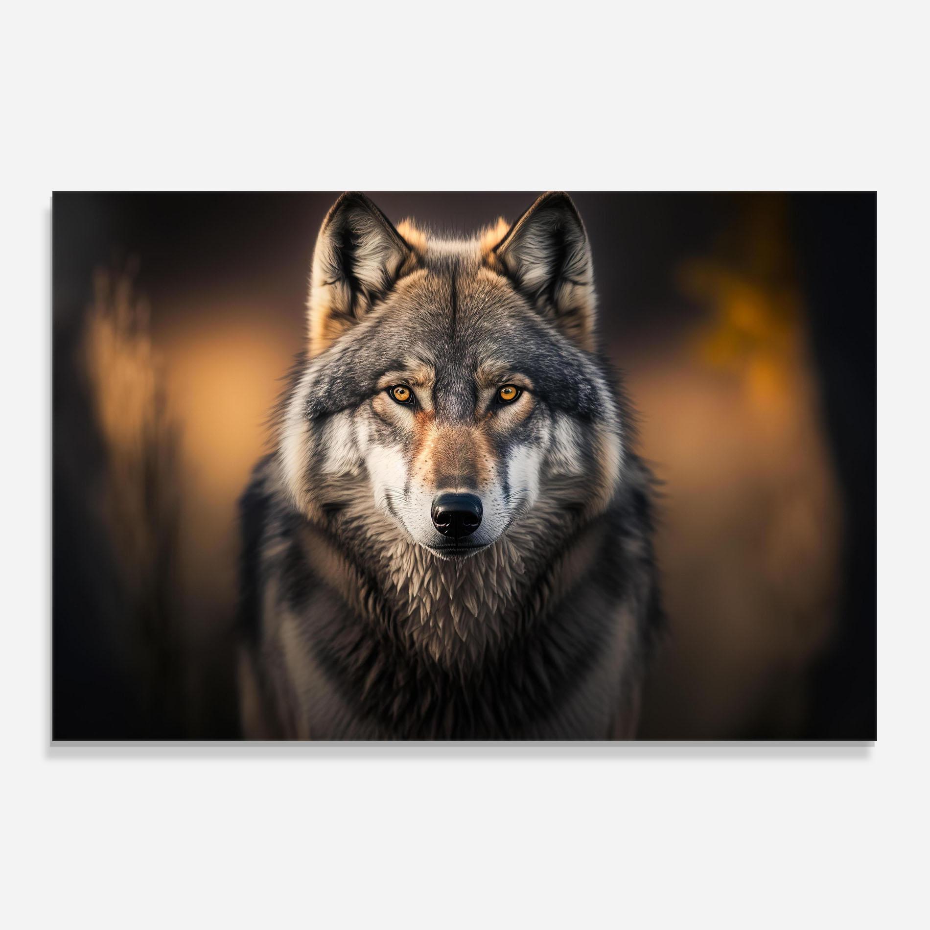 Küchenrückwand Glas Wild Gray Wolf mockup 0