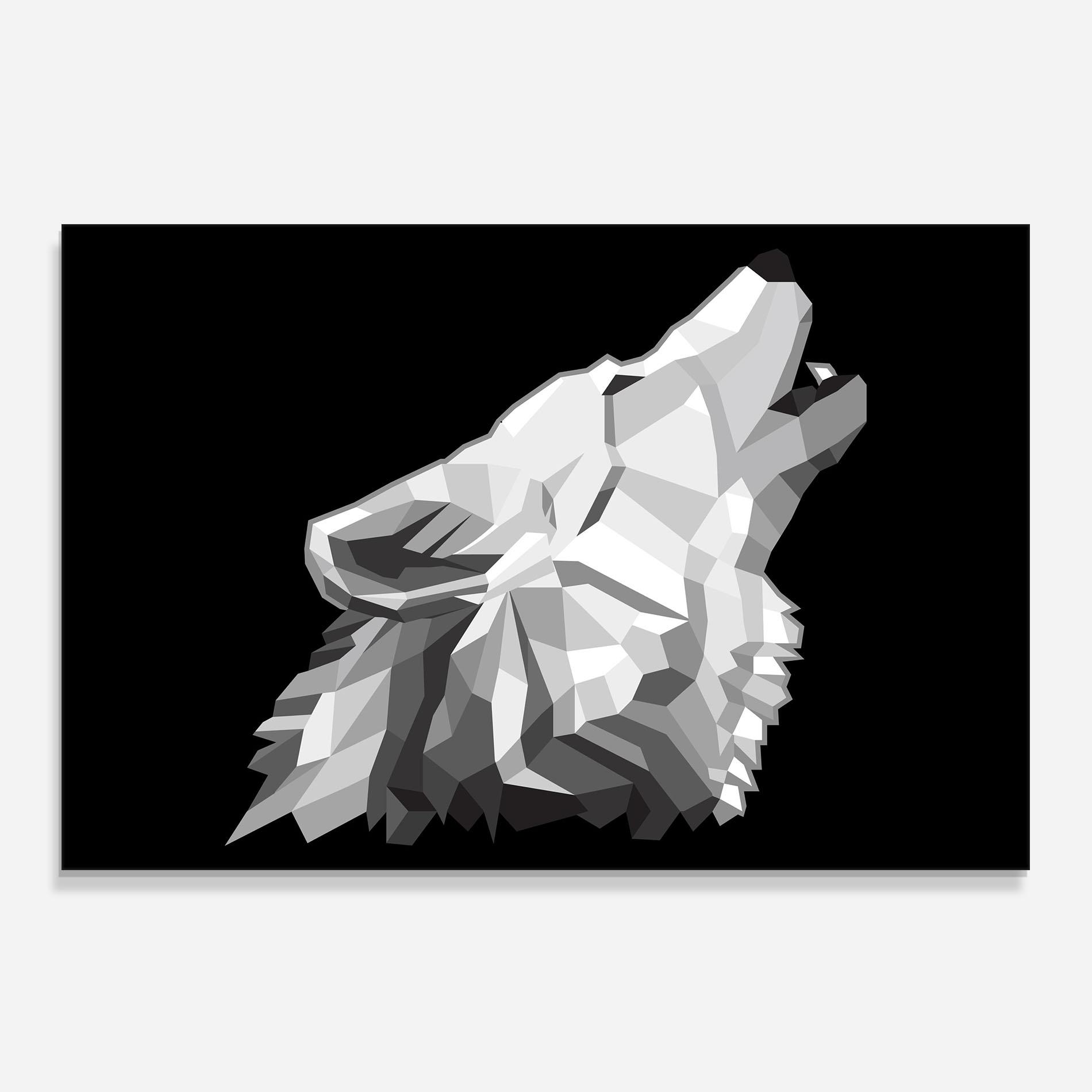 Küchenrückwand Glas Wolf Singing mockup 0