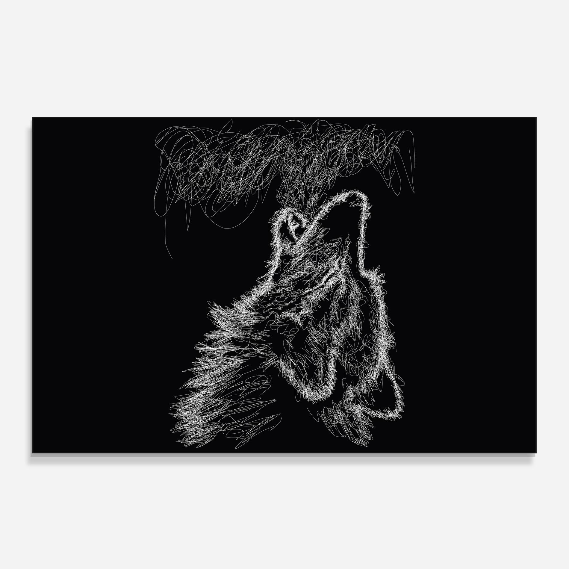 Küchenrückwand Glas Wolf White Line mockup 0