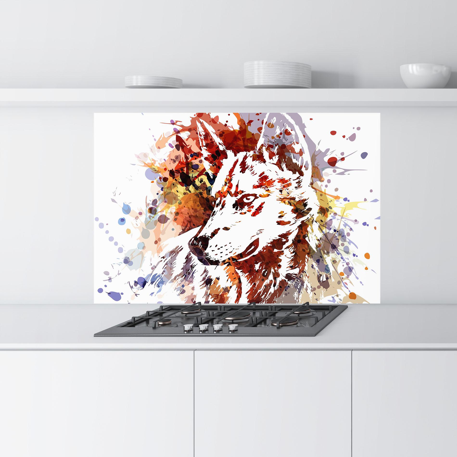 Küchenrückwand Glas Wolf Splash mockup 9